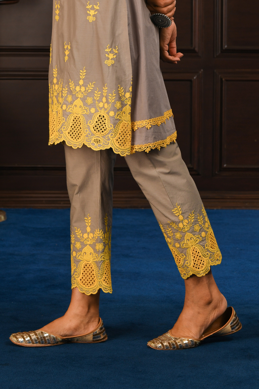 Mulmul Cotton Bliss Kurta With Bliss Pants