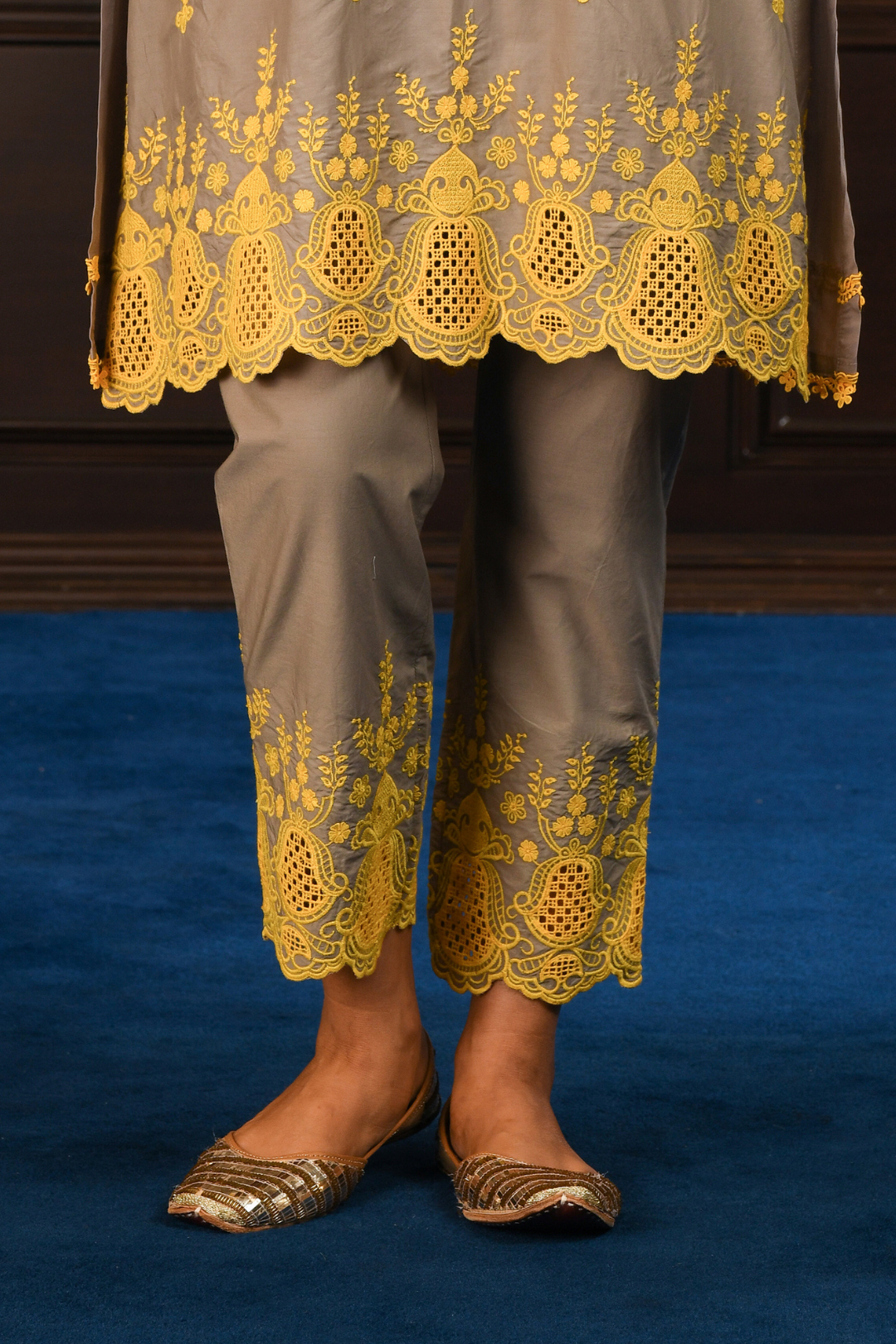 Mulmul Cotton Bliss Kurta With Bliss Pants