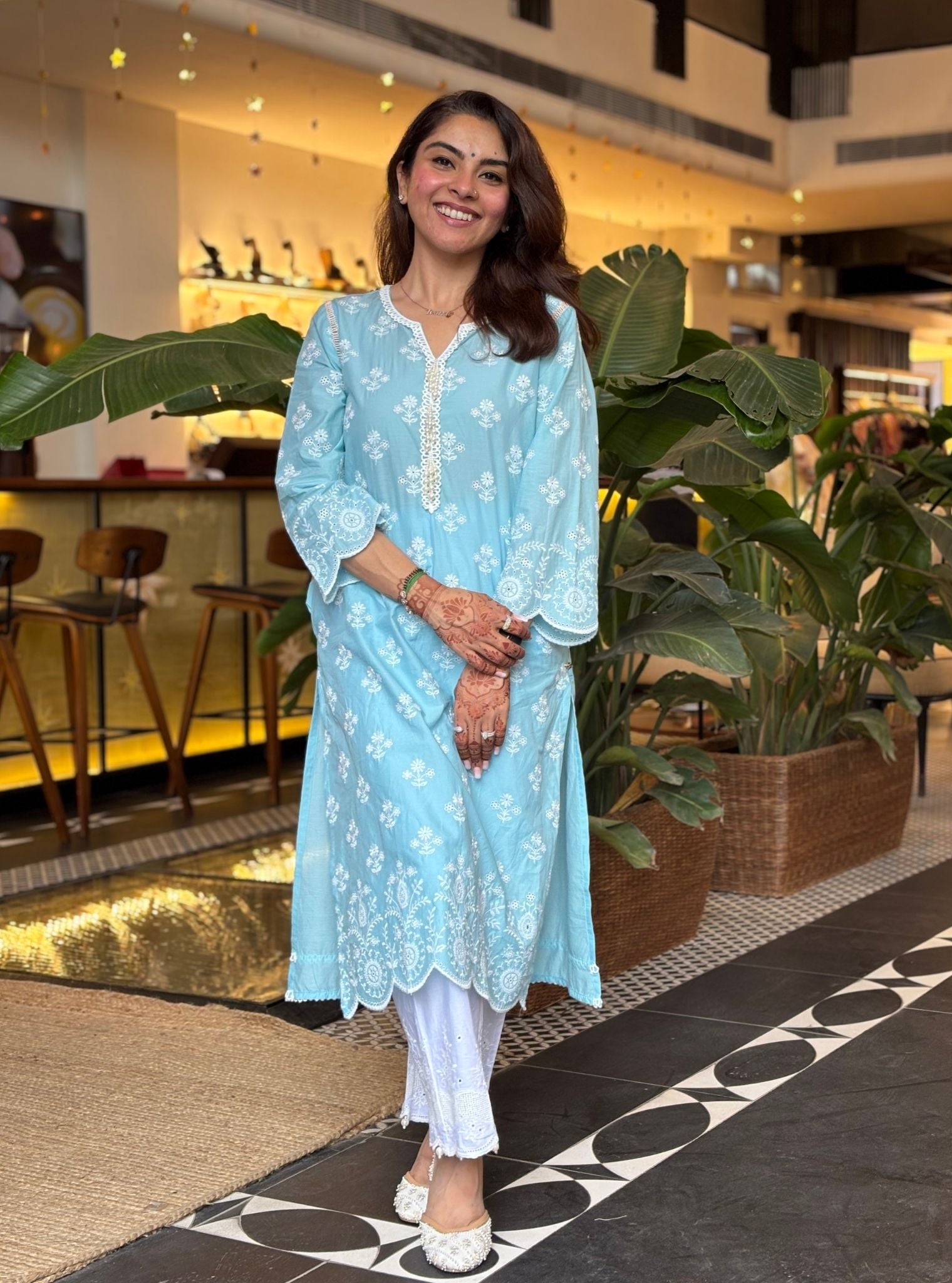 Arpora Supima Cotton Blue Kurta Set