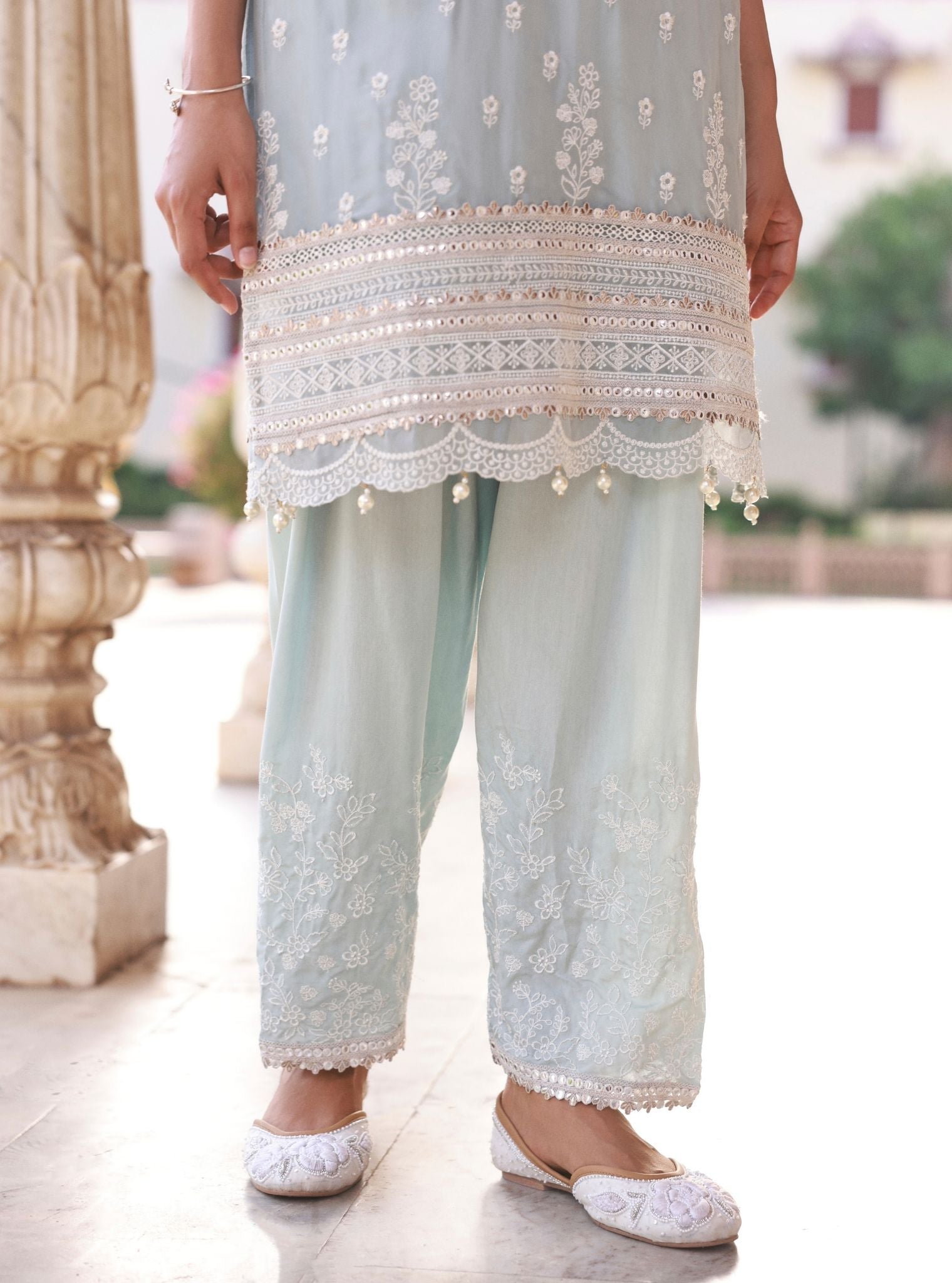 Taveli Light Blue Kurta Set