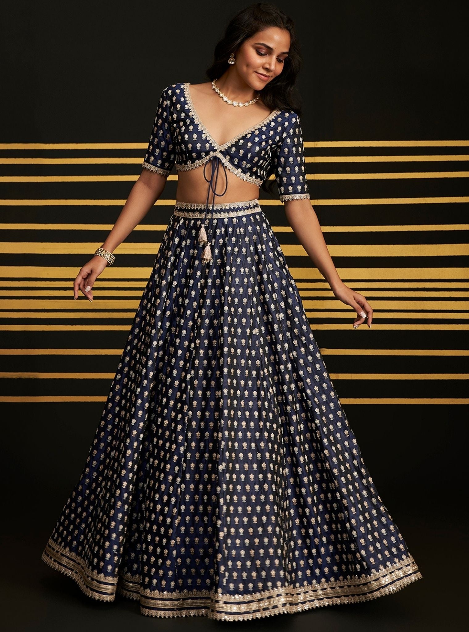 Mulmul Organza Heeriye Navy Dupatta