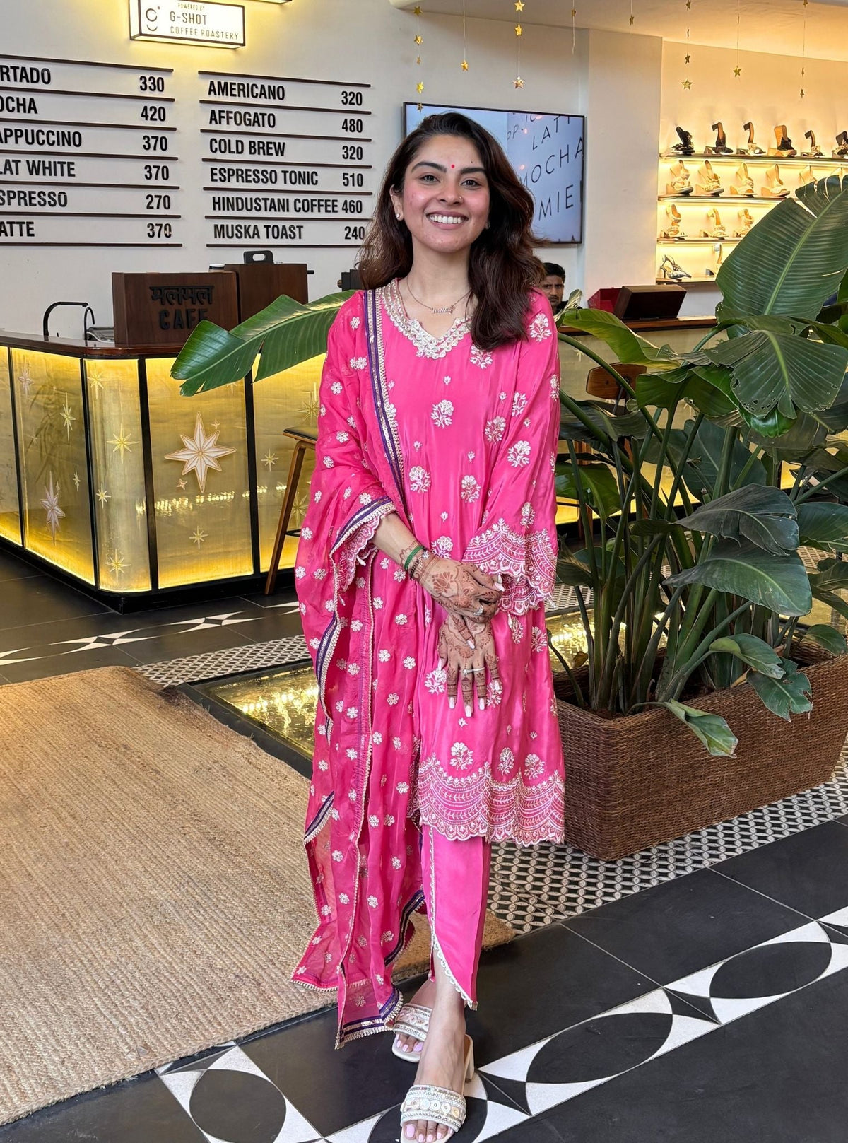 Mehar Pima Fuschia Kurta Set