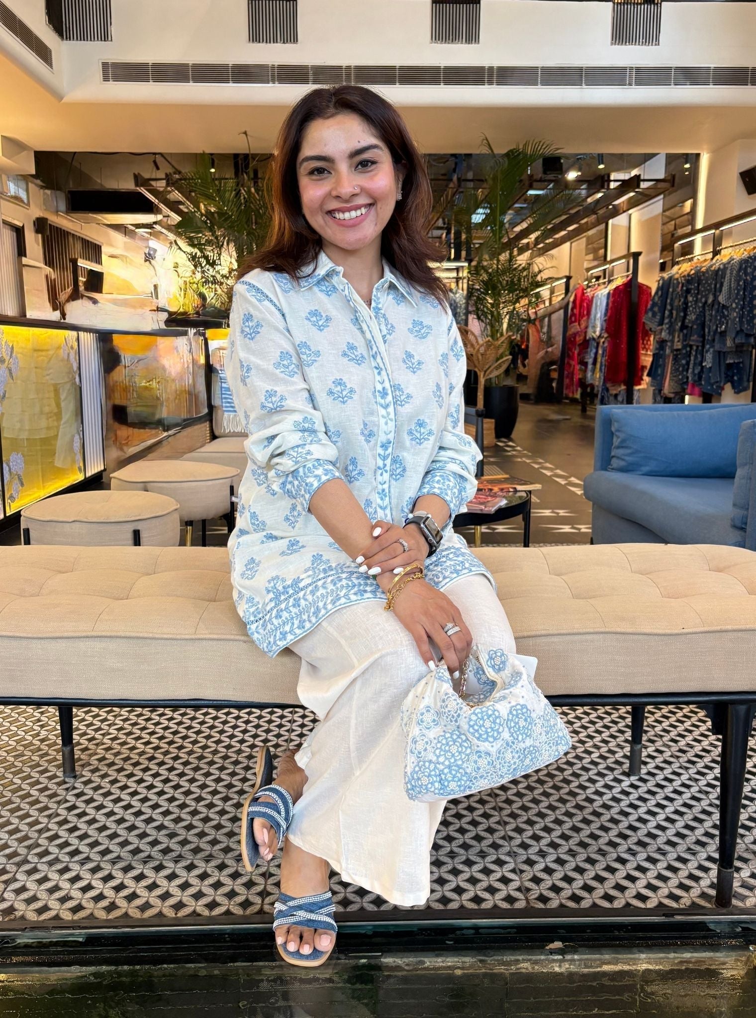 Vaani Linen Off White Shirt with Saelys Pant