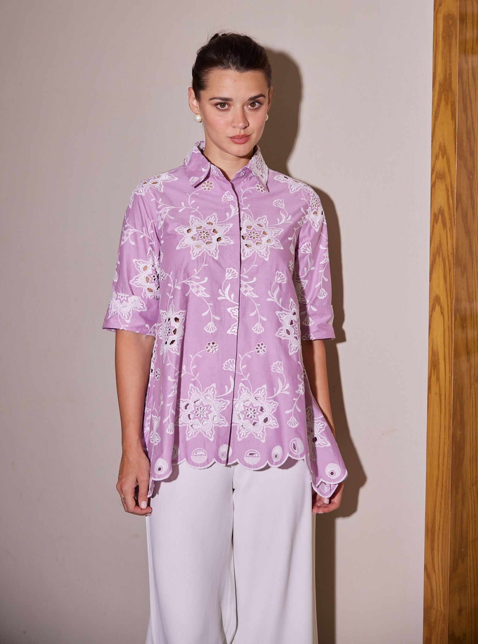 Eve Iconic Supima Cotton Lilac Shirt