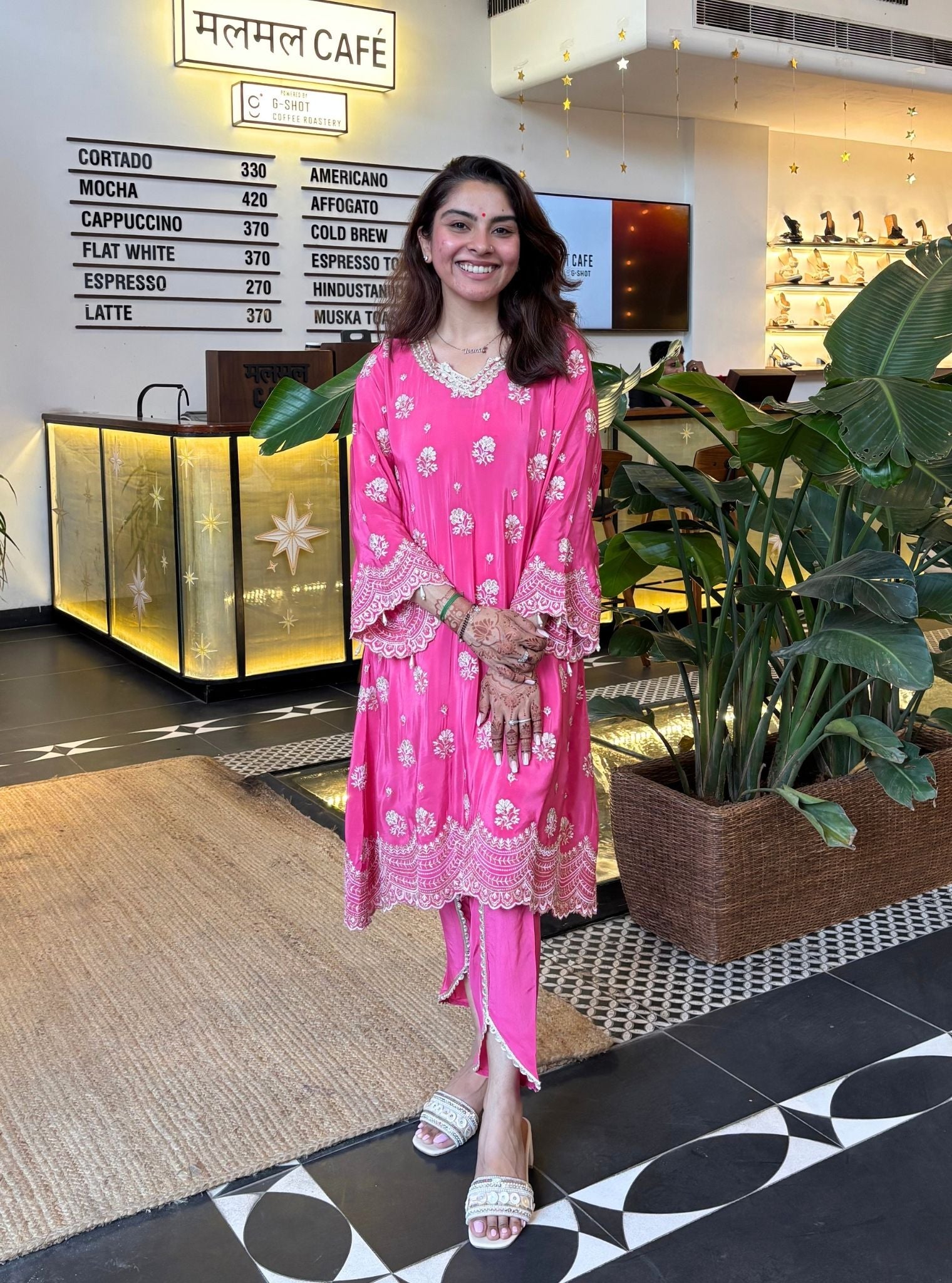 Mehar Crepe Fuschia Kurta Set