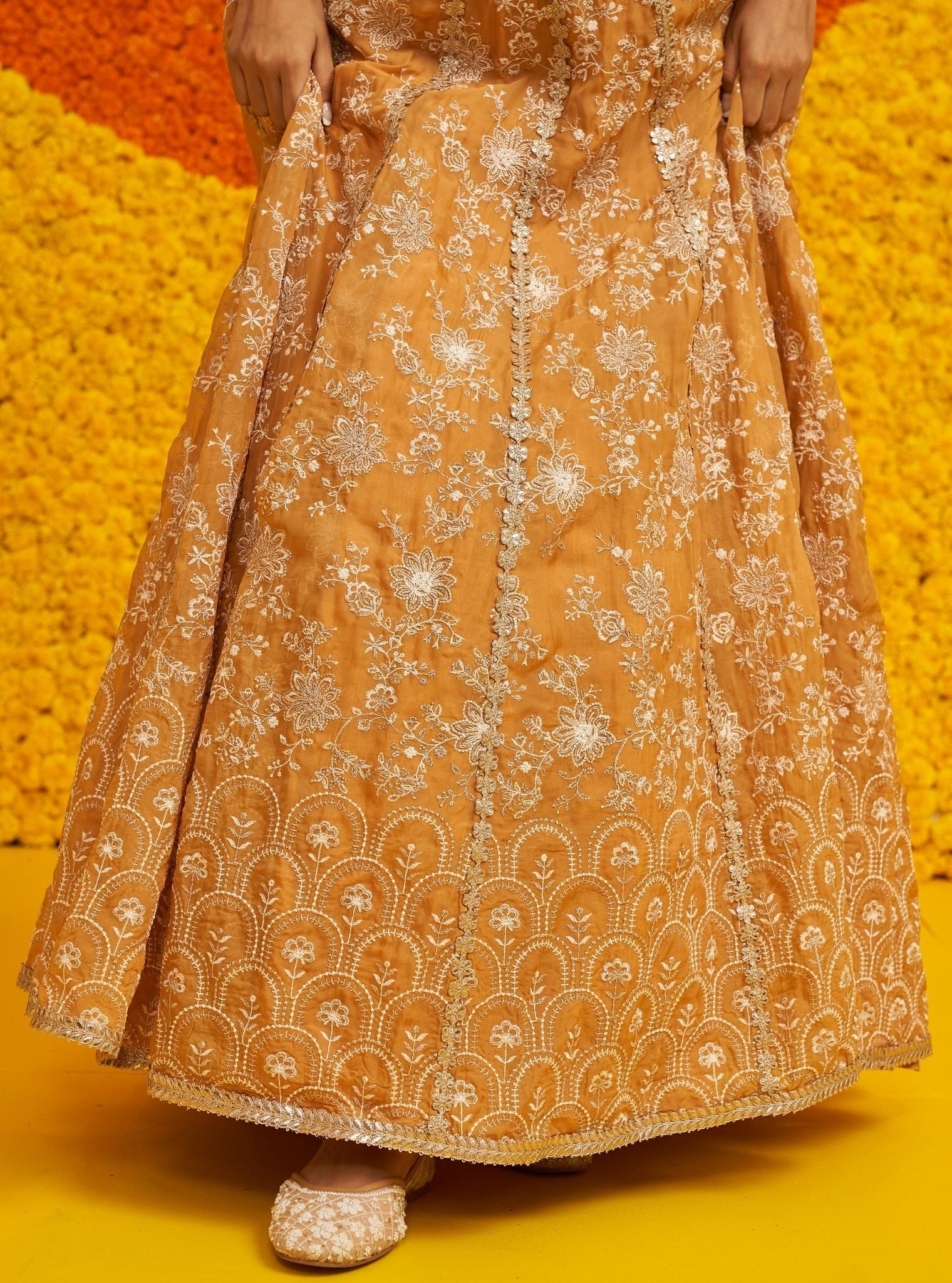 Mulmul Organza Saiyaara Mustard Dupatta