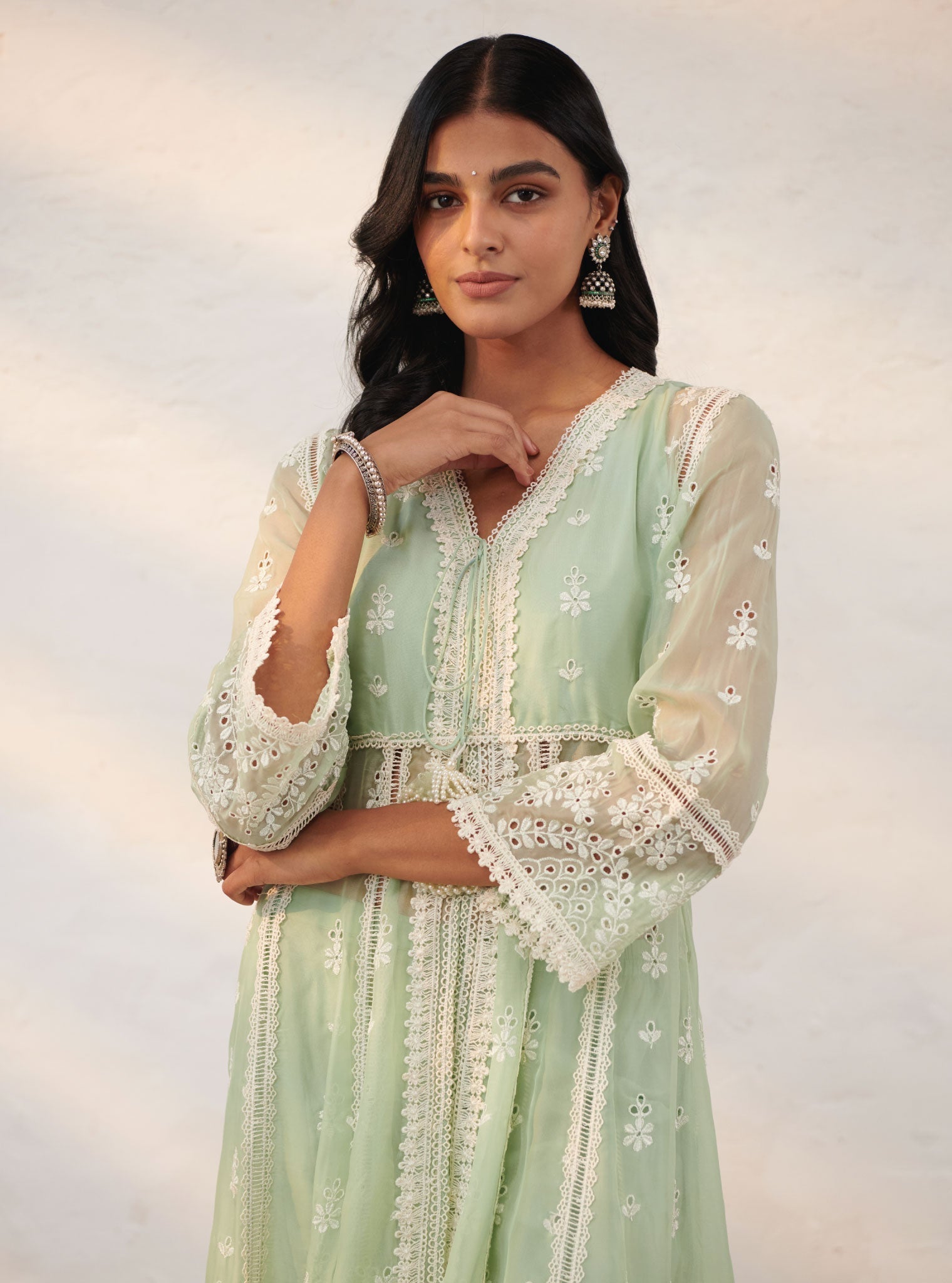 Mulmul Organza Sheffield Anarkali Kurta