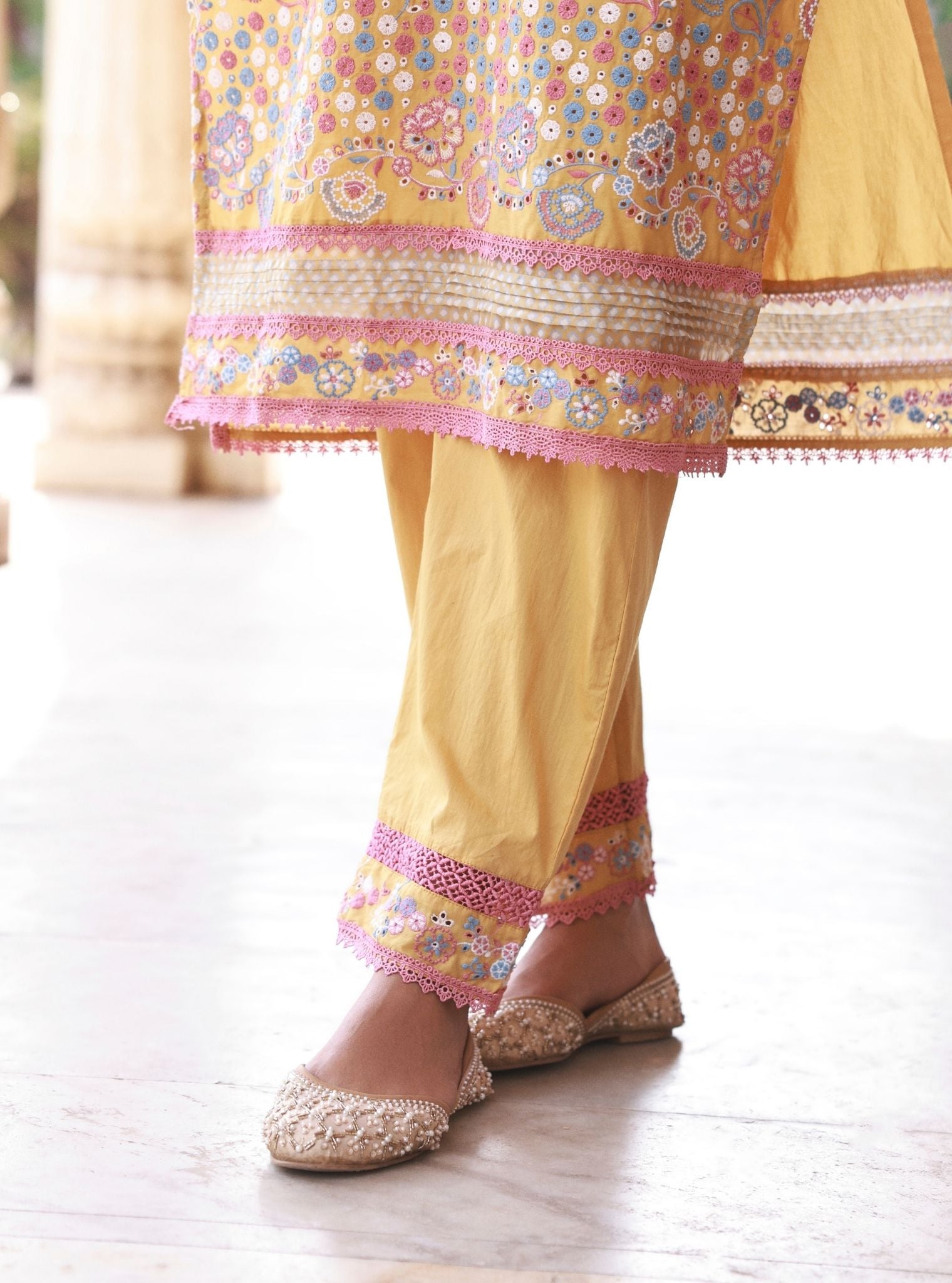 Avarni Mustard Kurta Set
