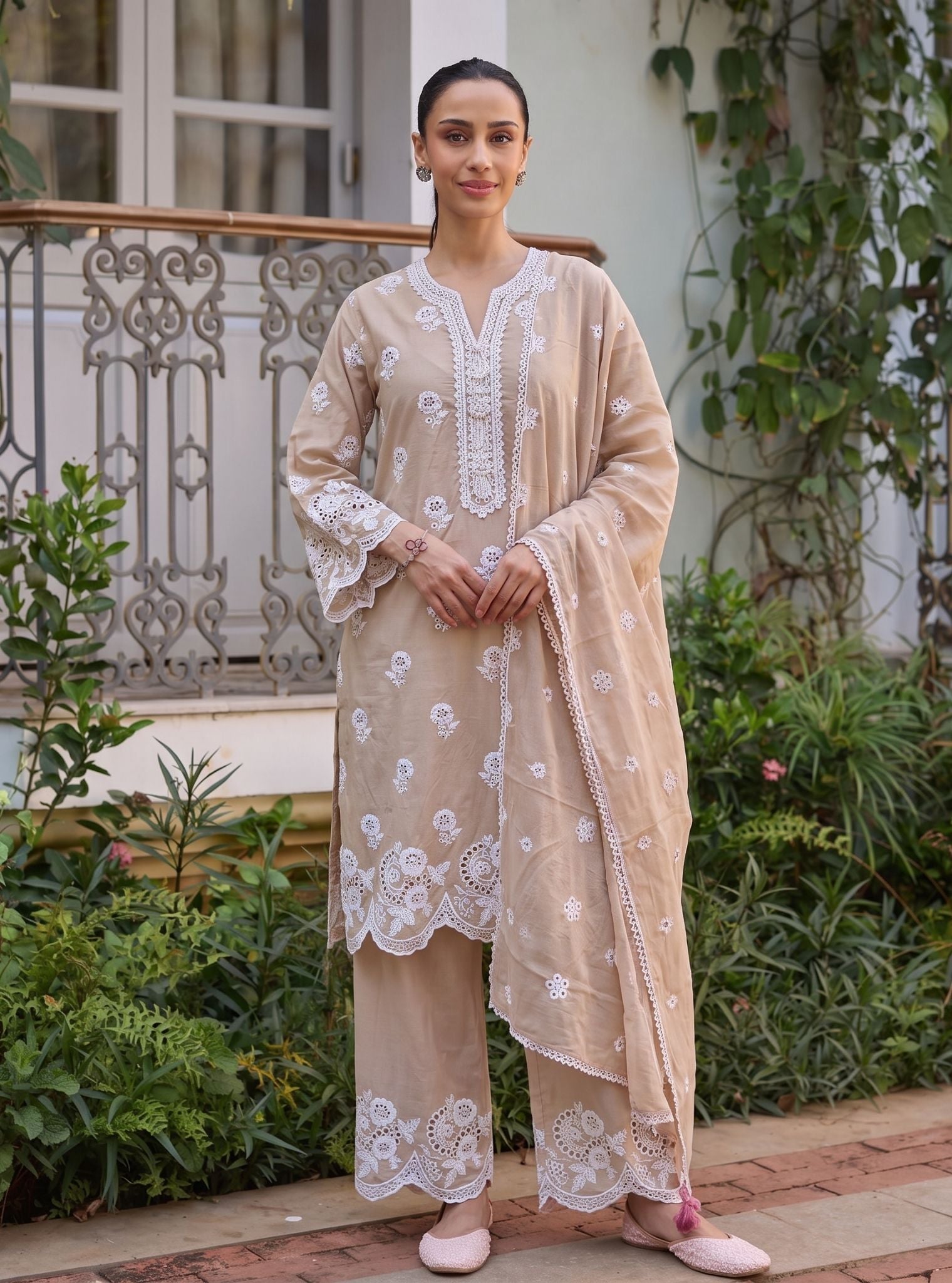 Avo Supima Corron Beige Kurta Set