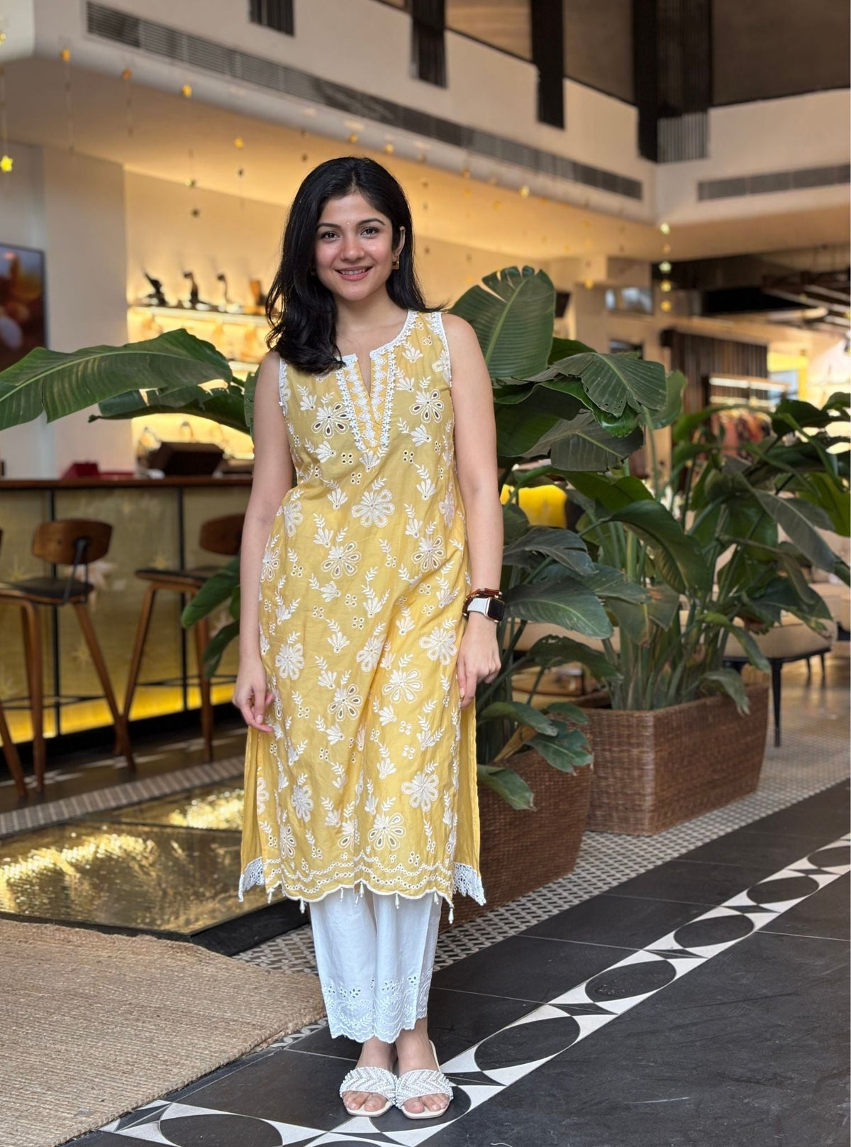 Neel Supima Cotton Yellow Kurta Set