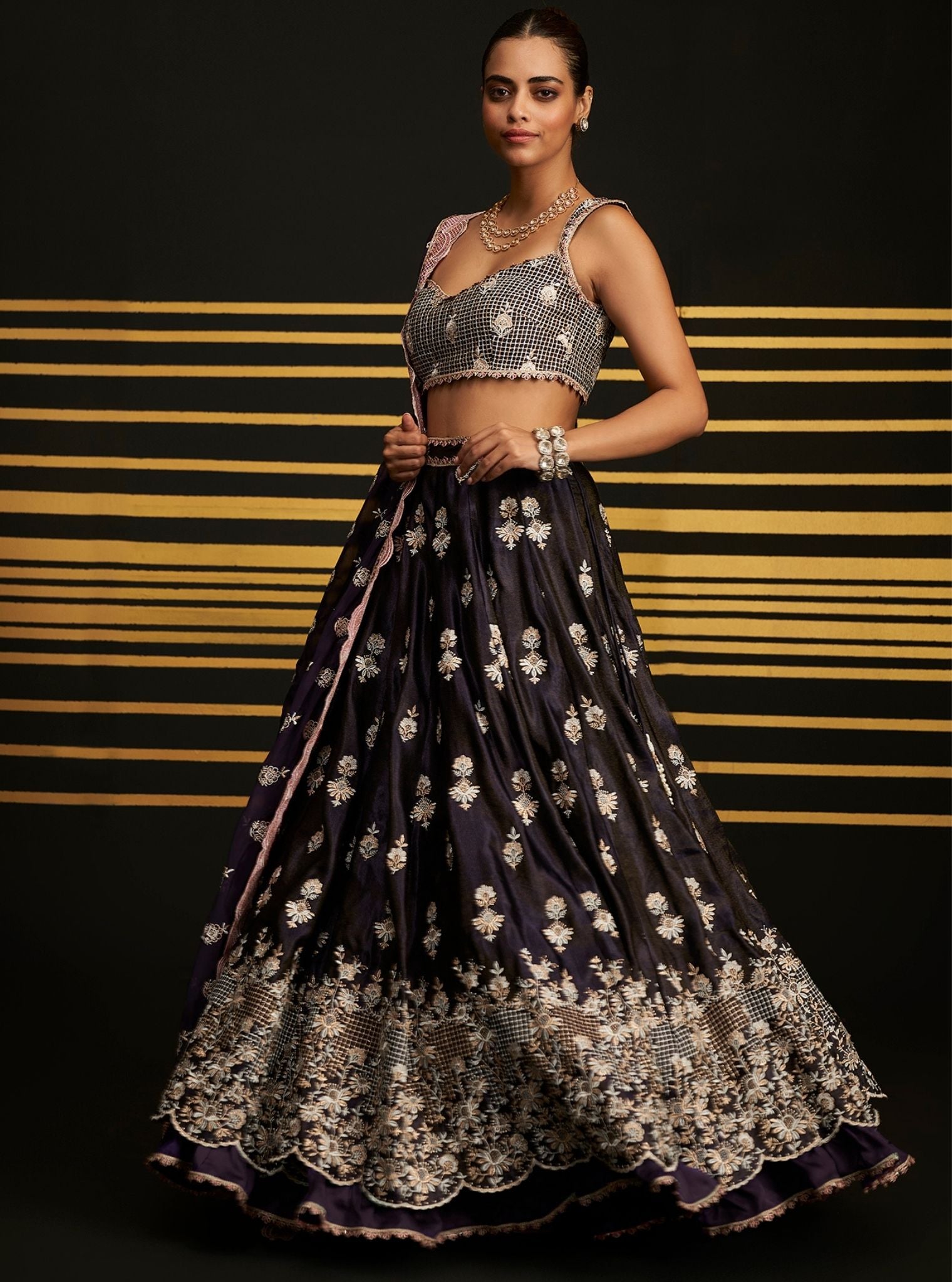 Mulmul Organza Sathi Purple Dupatta