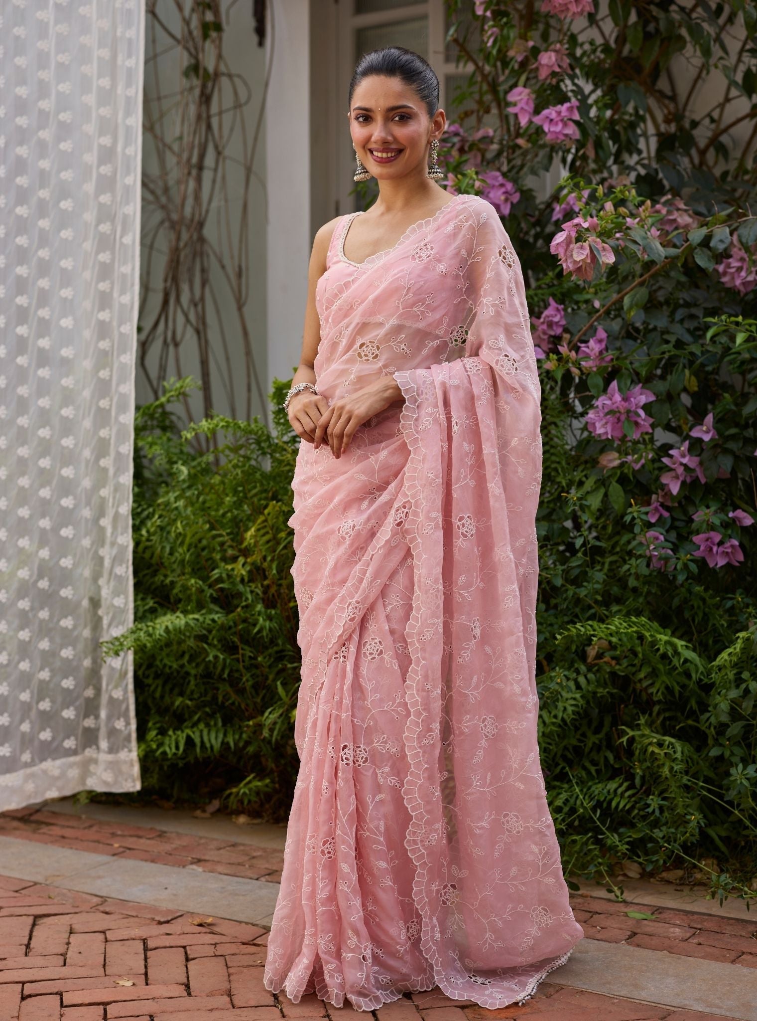 Roro Organza Pink Saree