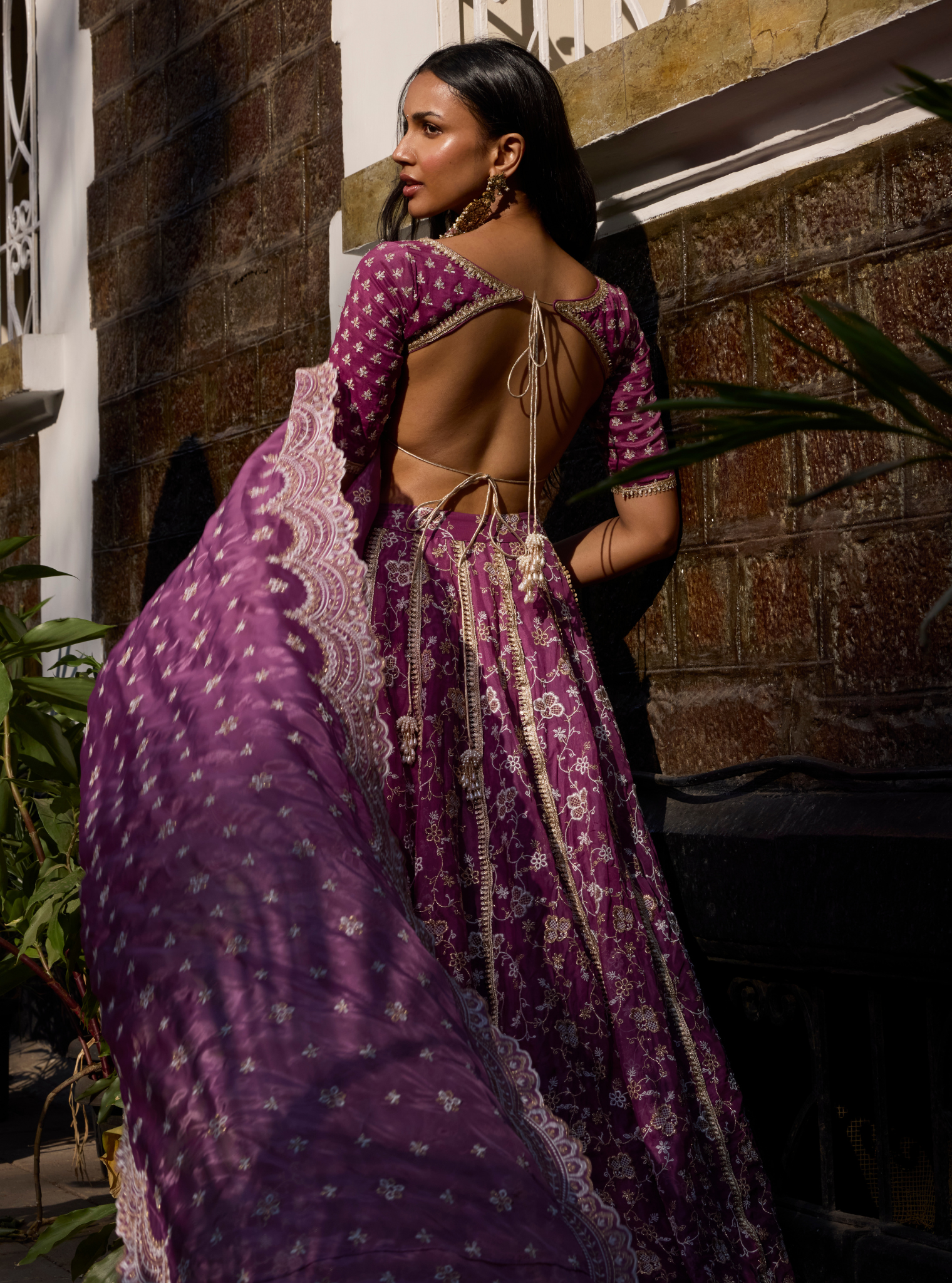 Bimli Organza Lilac Lehenga