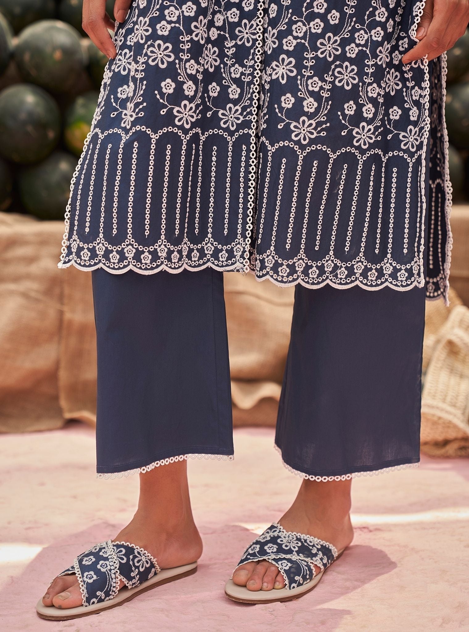 Mulmul Supima Cotton Heli Navy Pant