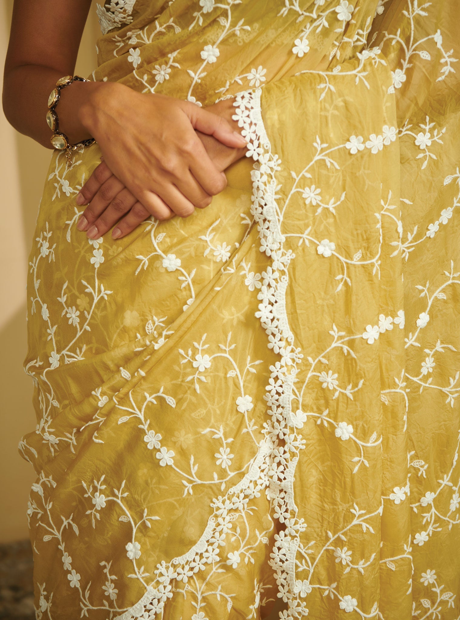 Satika Organza Green Saree