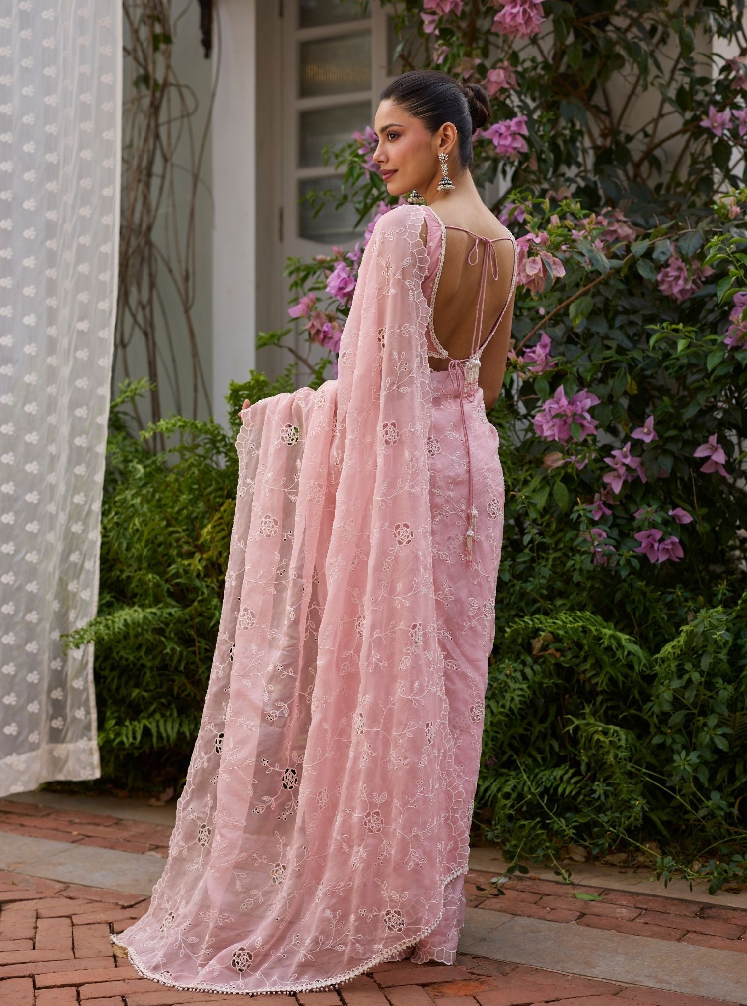 Roro Organza Pink Saree