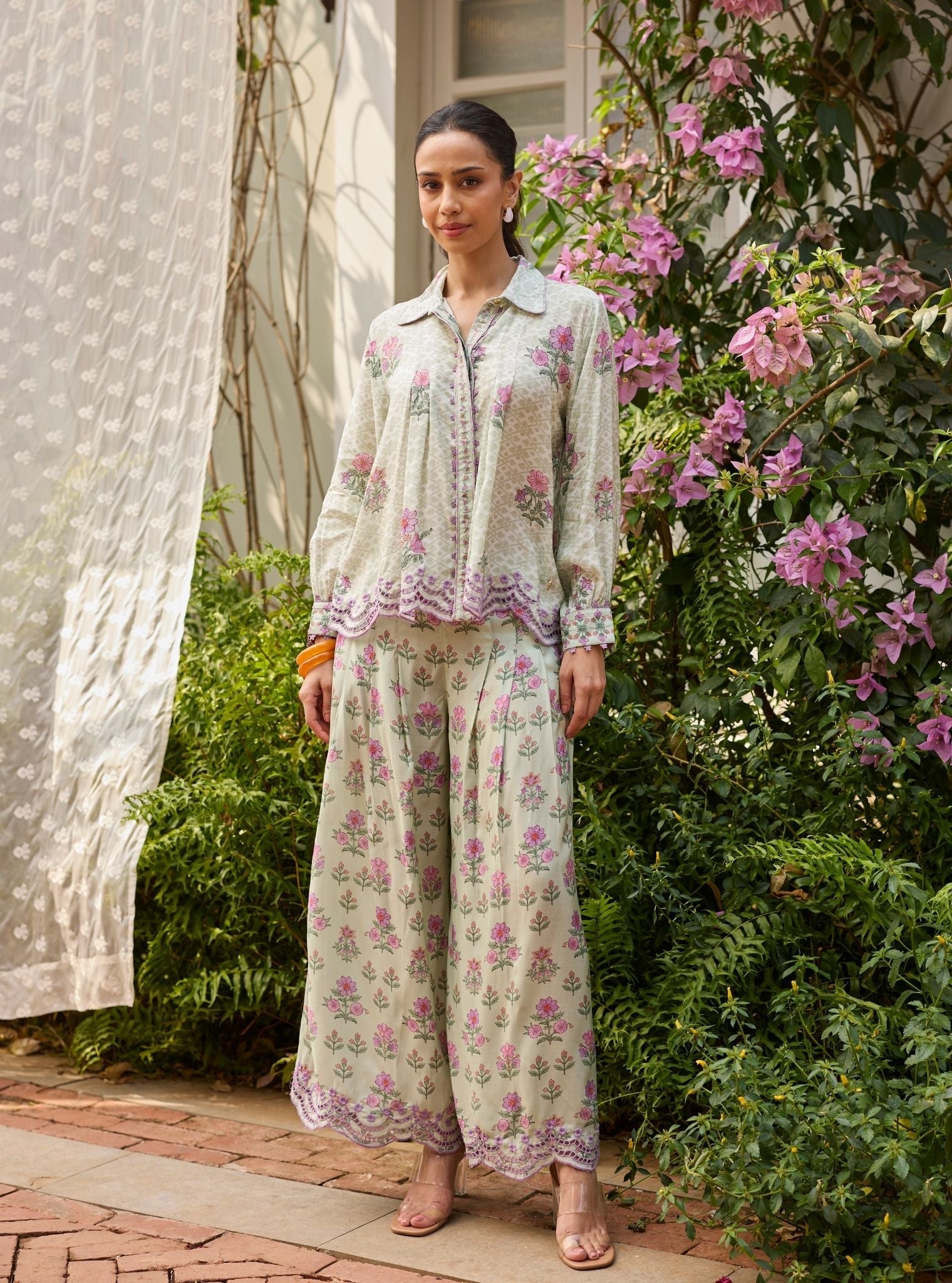 Evaya Lawn Off White Co-ord Set