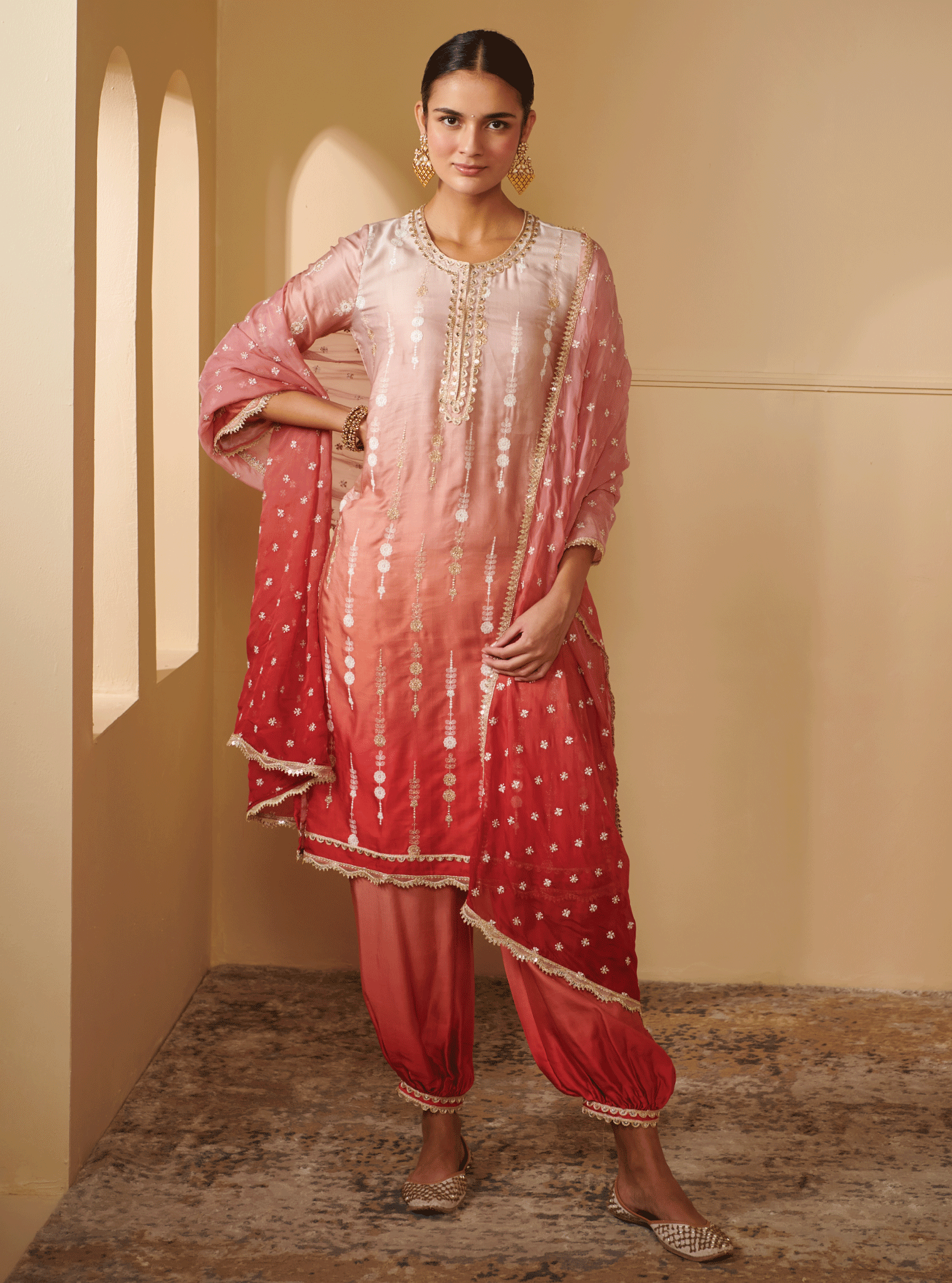 Mulmul Supima Cotton Enya Pink Dupatta