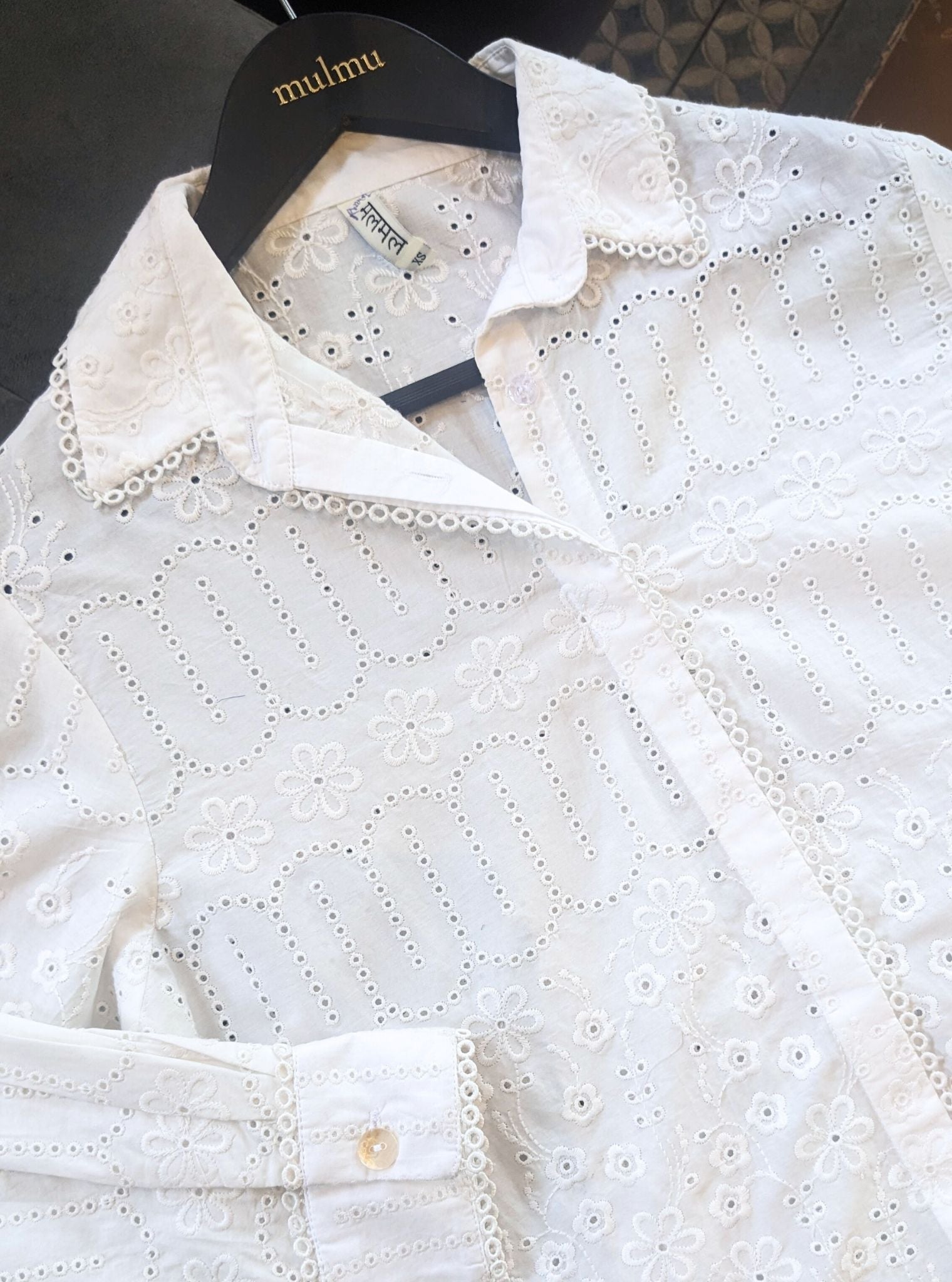 Heli Supima Cotton White Long Kurta