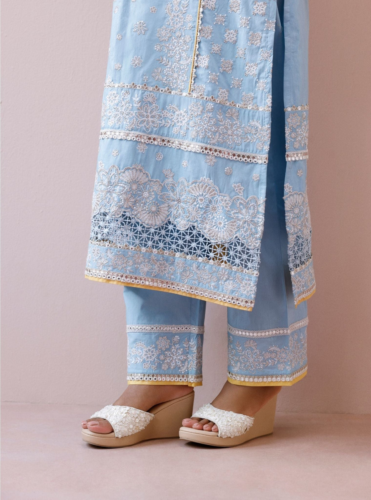 Avika Supima Cotton Light Blue Kurta Set