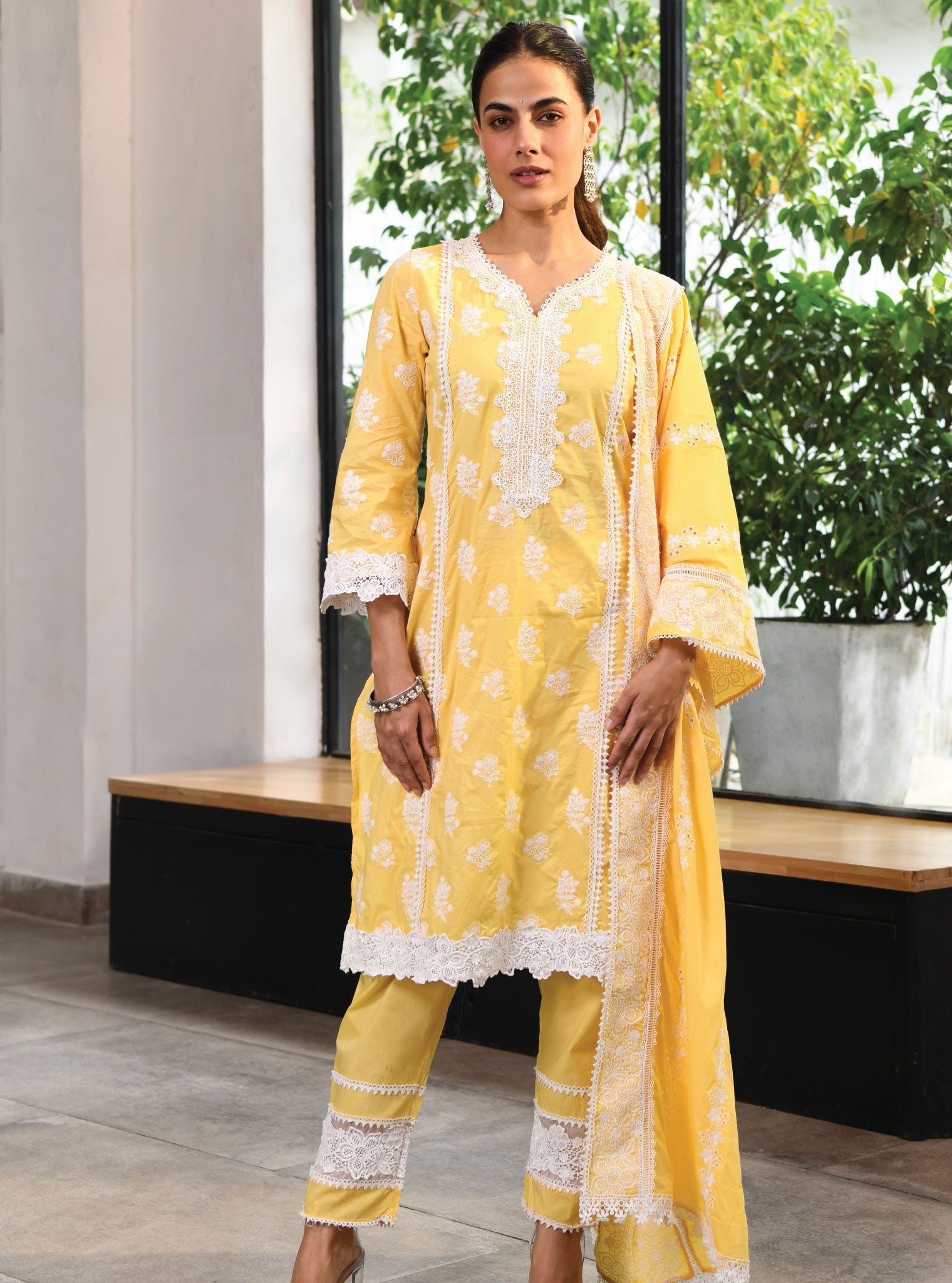 Mulmul Supima Cotton York Yellow Dupatta
