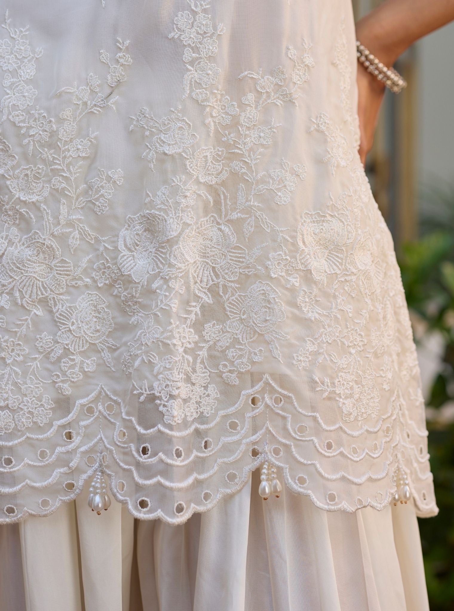 Nino Organza Off White Kurta Set