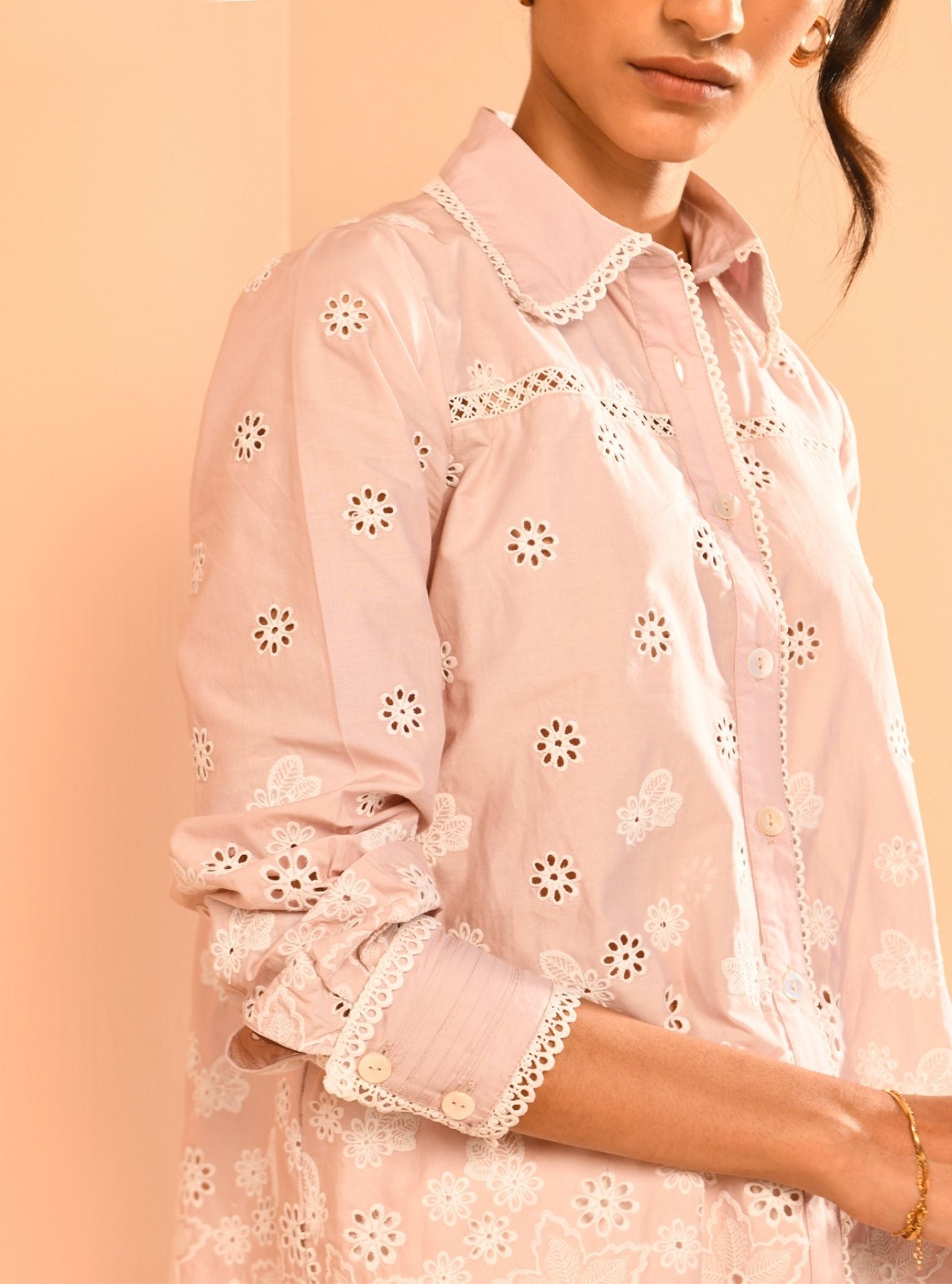 Bea Iconic Cotton Dusty Pink Shirt