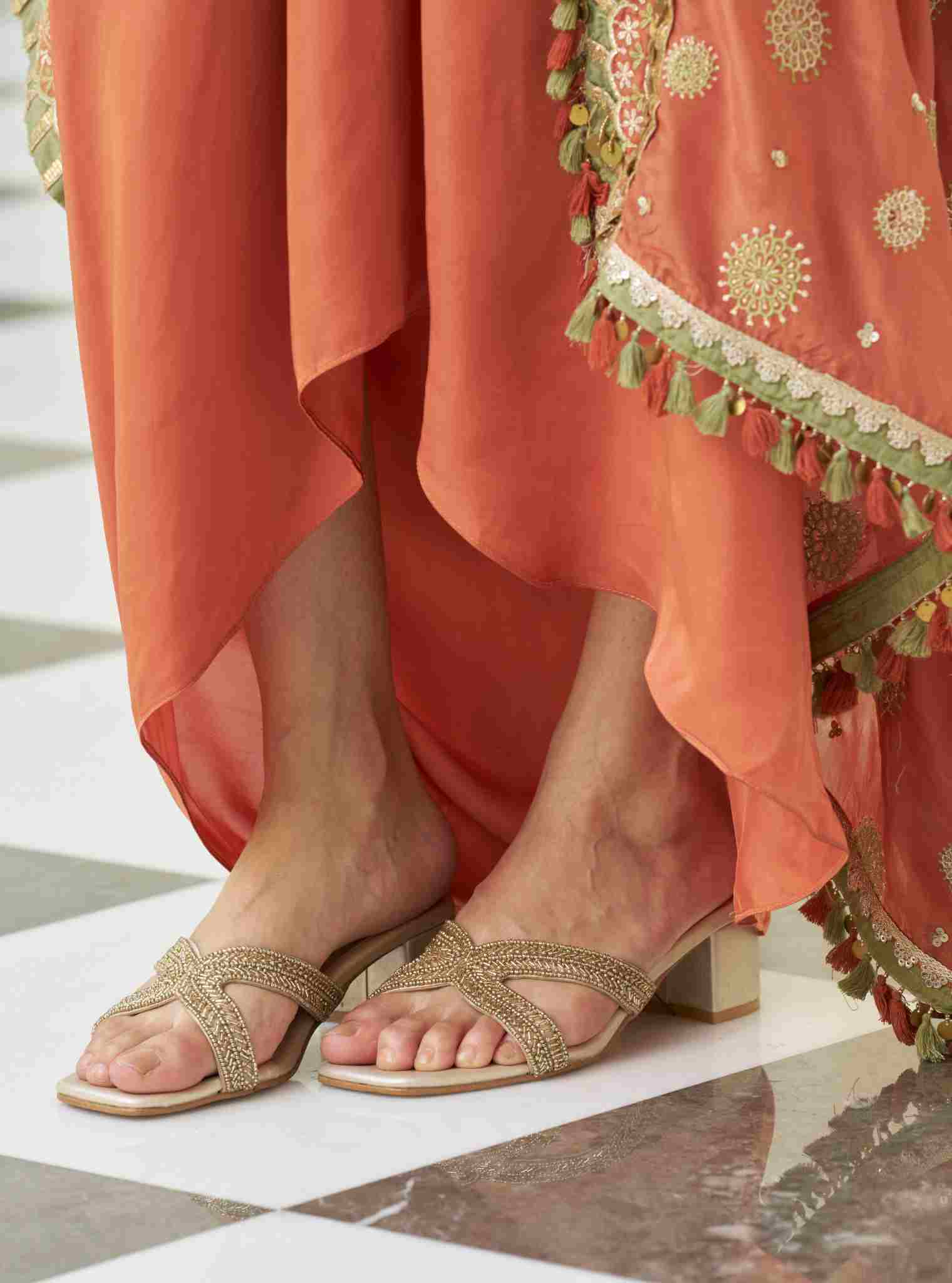 Aurora Gold Vegan Block Heel