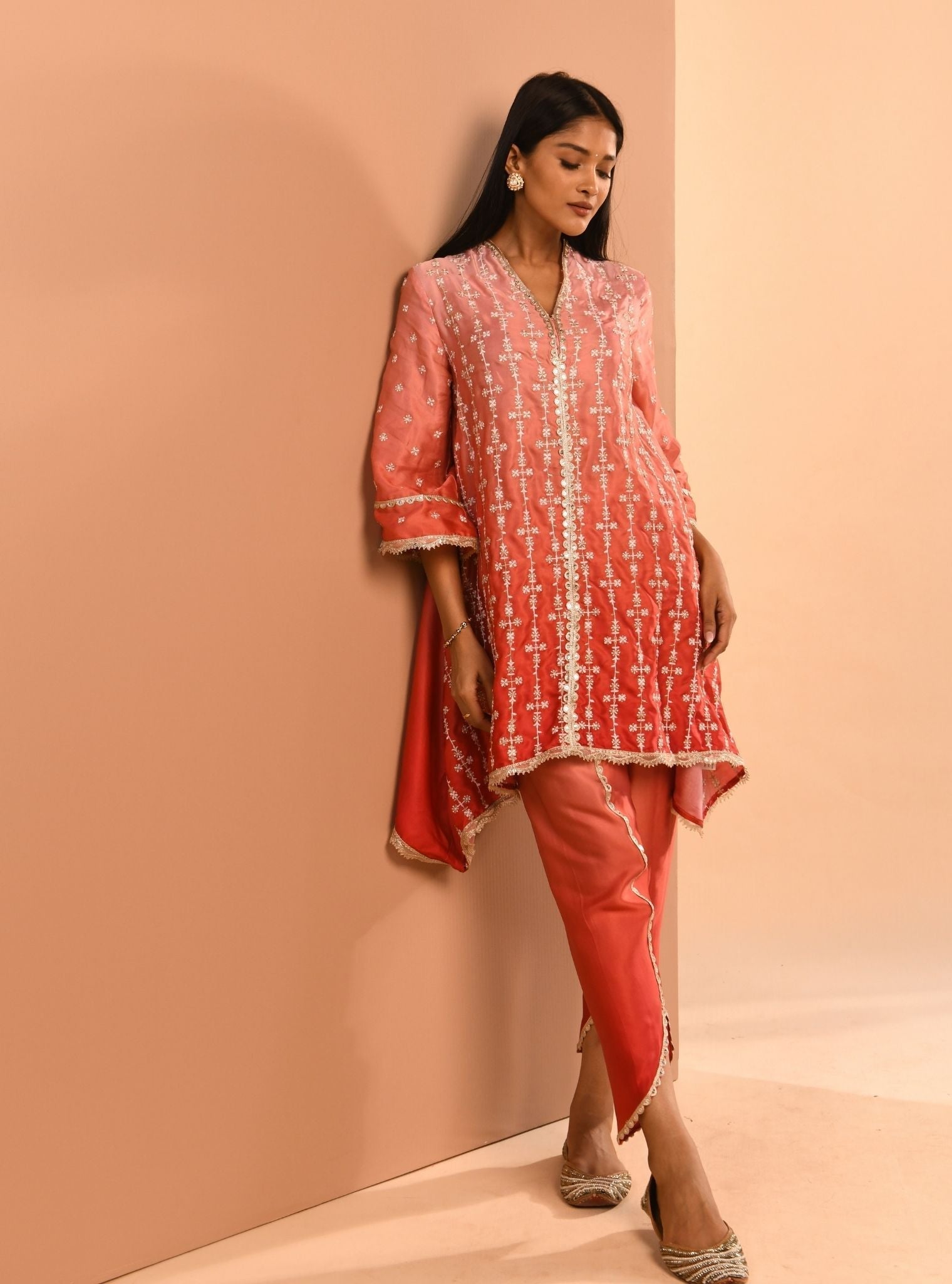 Inara Cupro Silk Pink Kurta Set