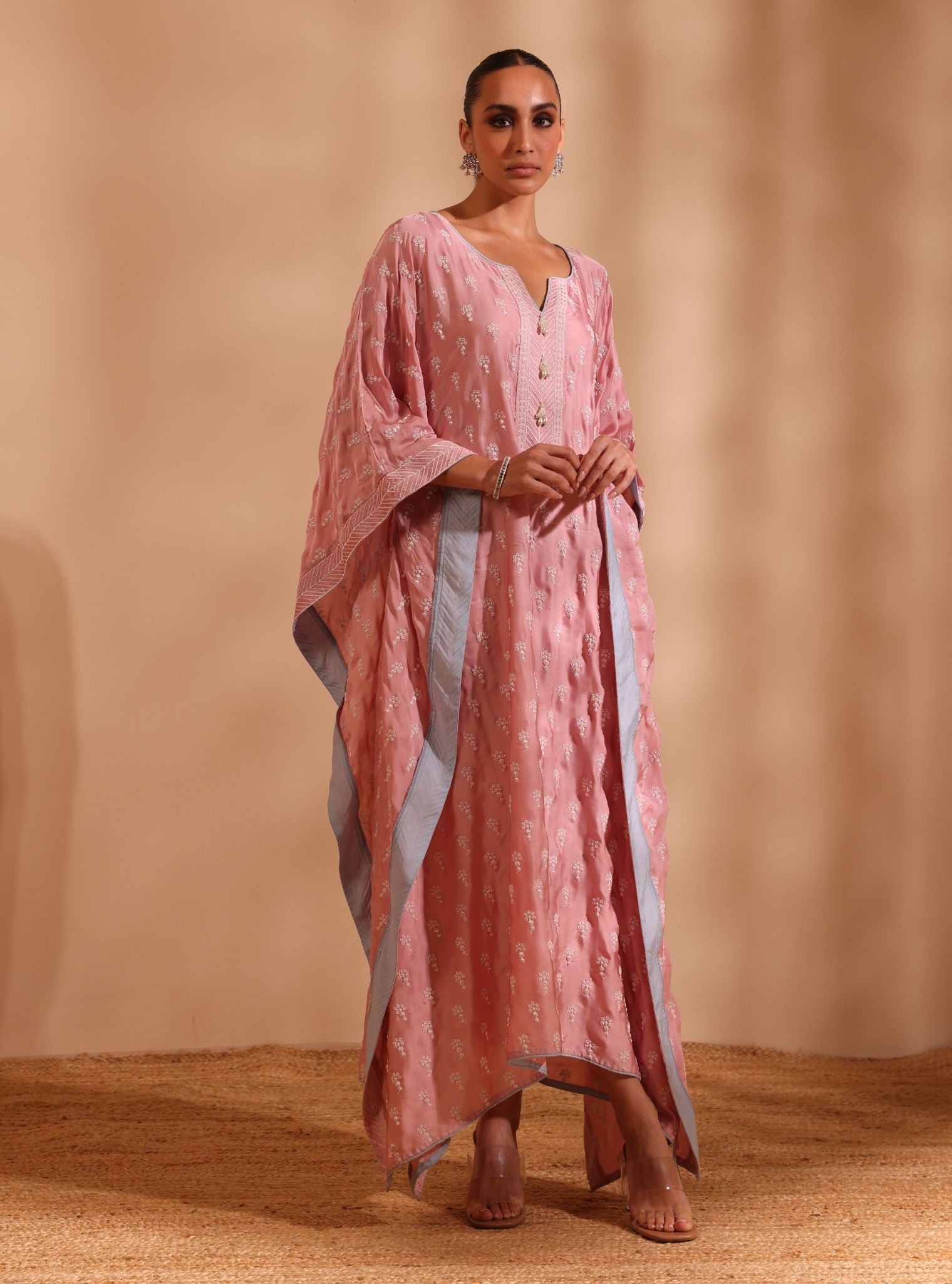 Niti Cupro Satin Onion Pink Kaftan