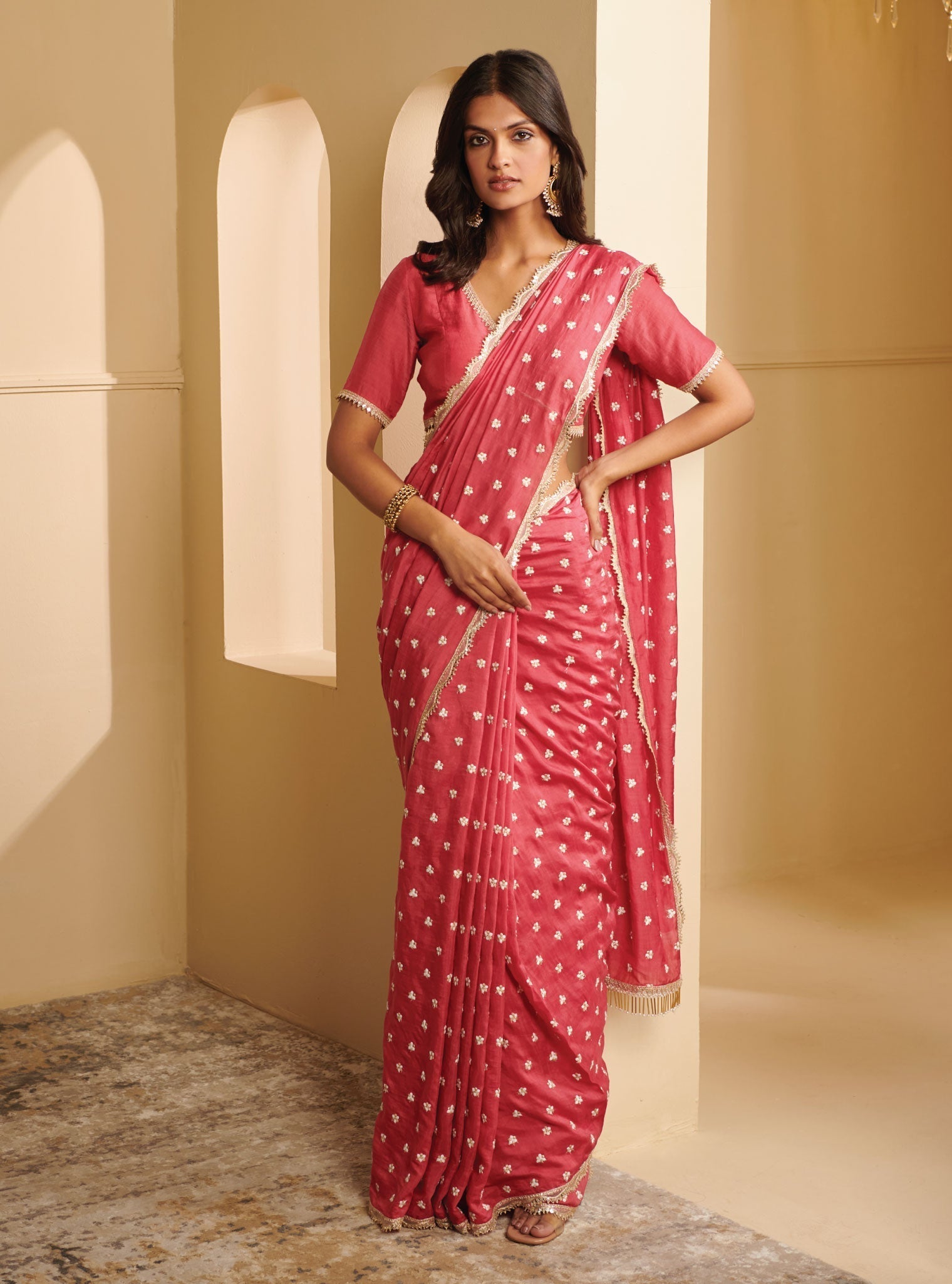 Avana Silk Fuchsia Saree