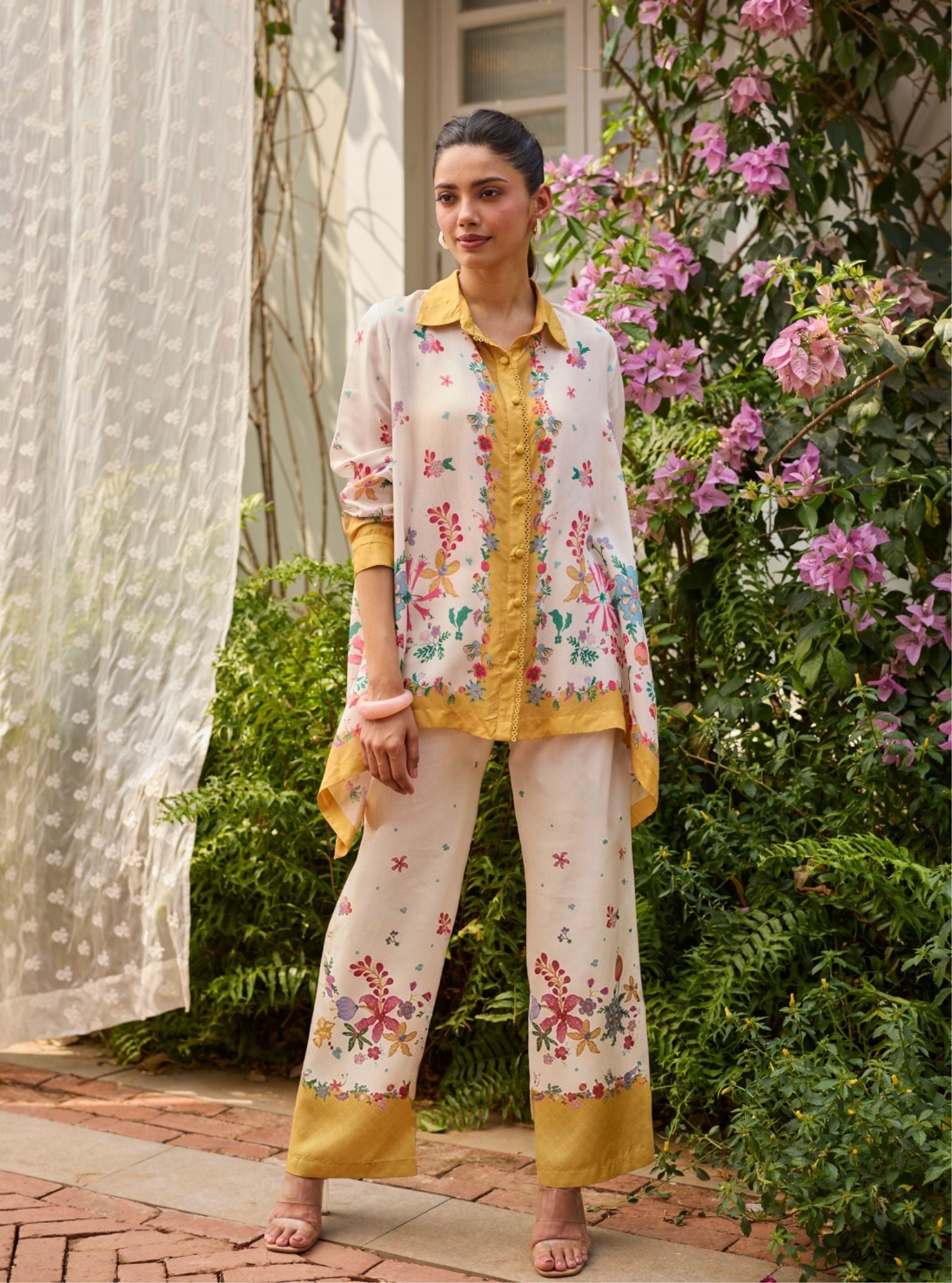 Adhvi Lawn Off White Co-ord Set