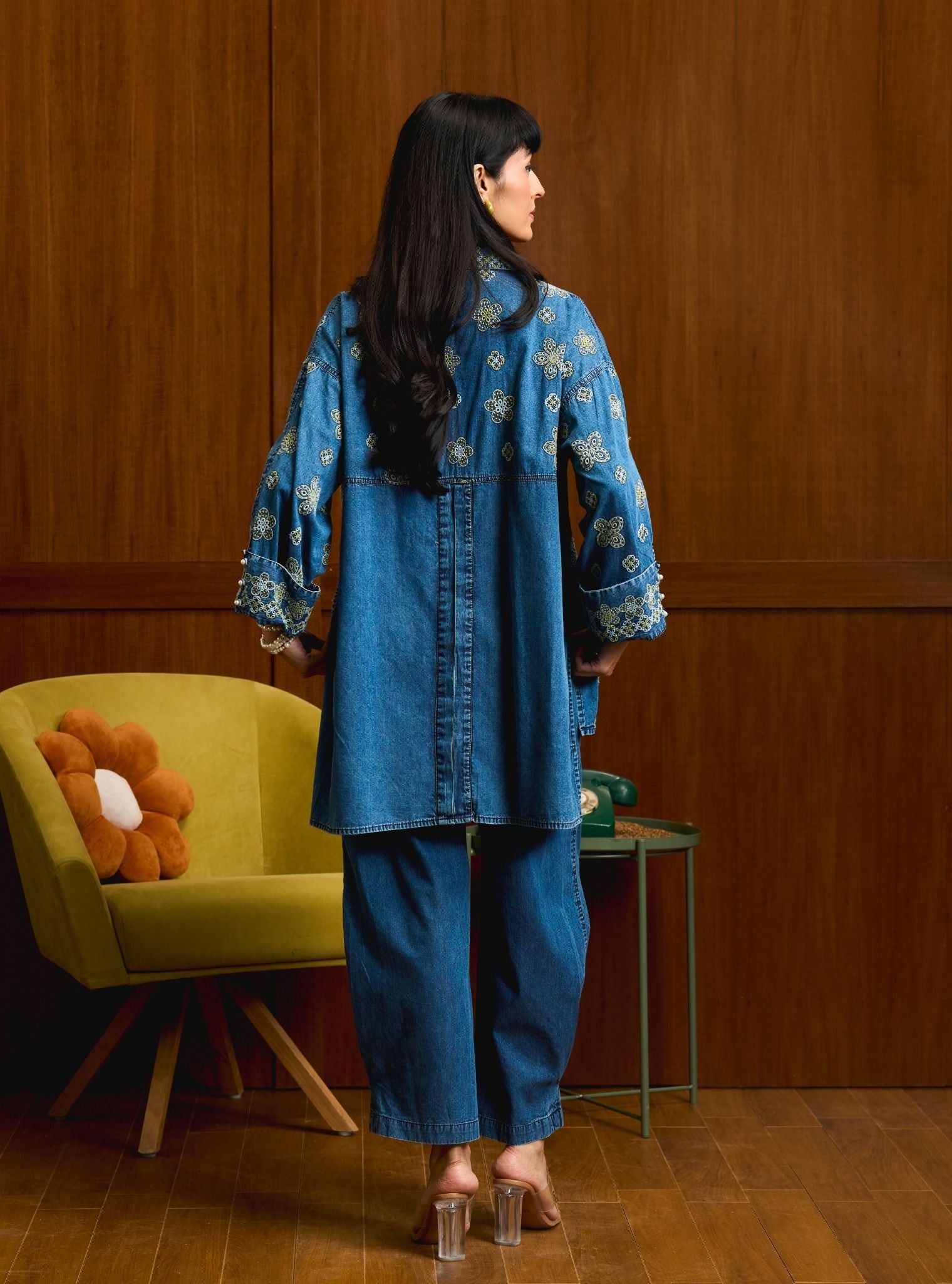 Veha Denim Green Shirt Set