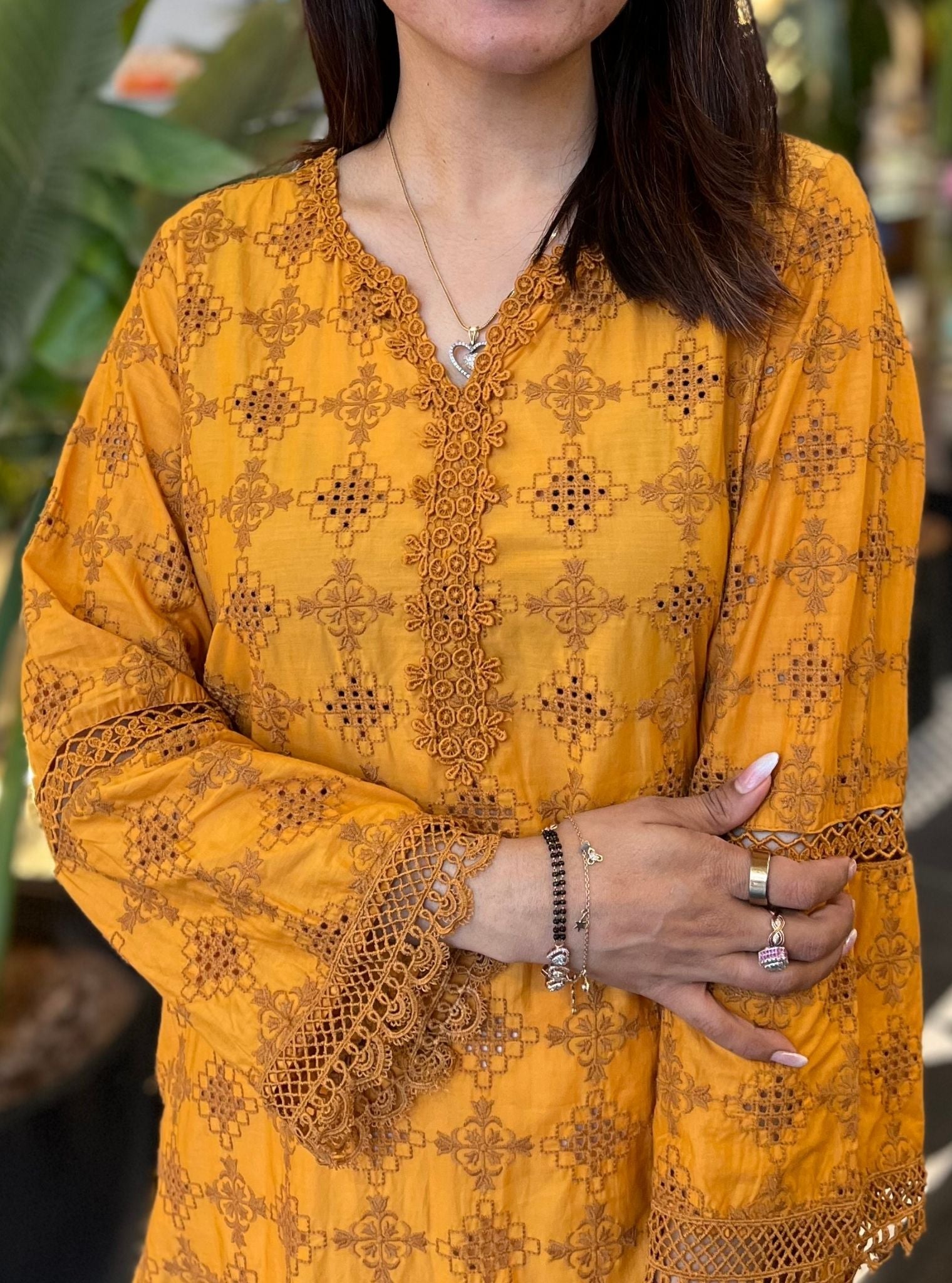 Sarali Supima Cotton Mustard Kurta Set