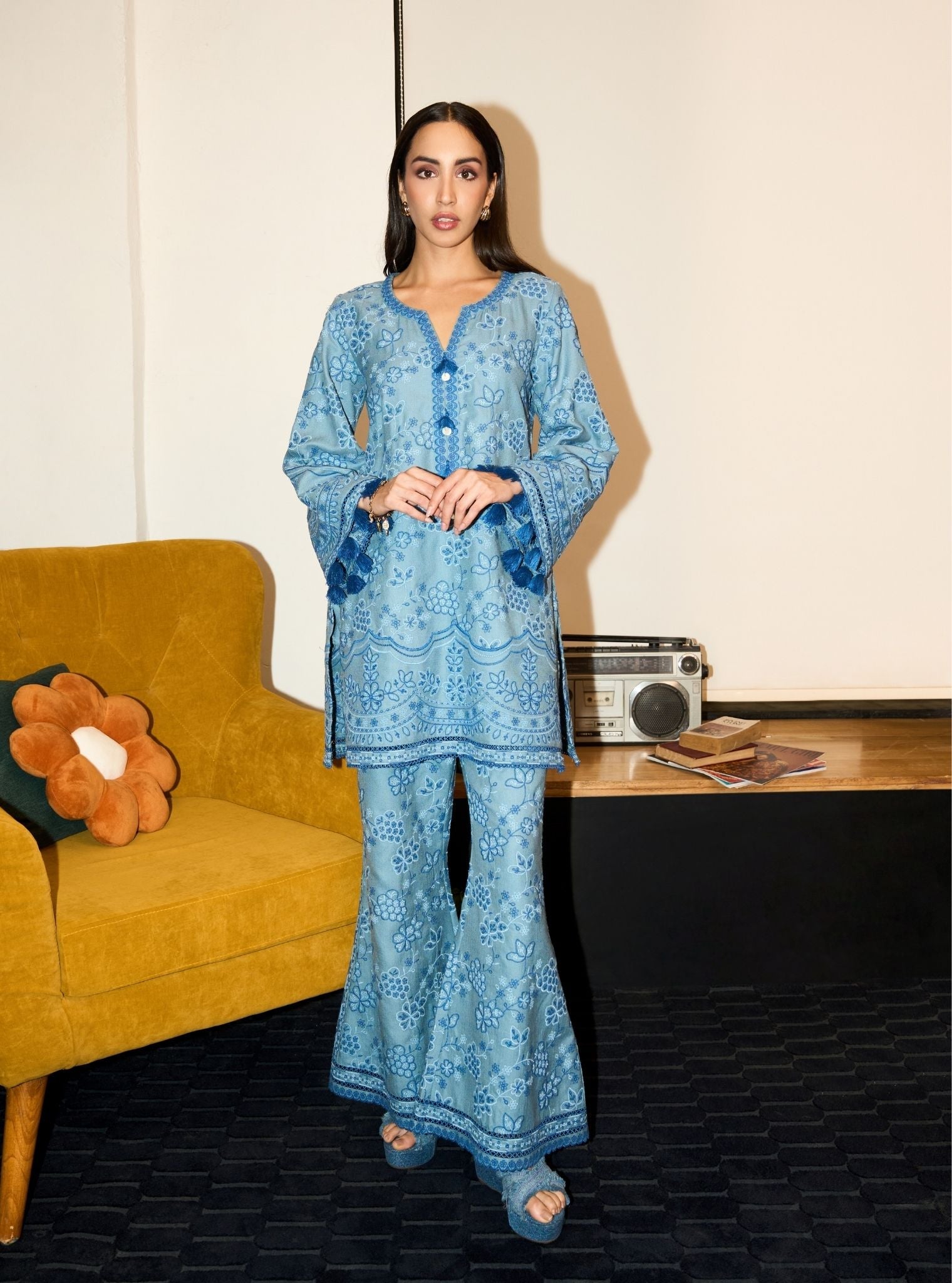 Mabel Wool Light Blue Kurta Set