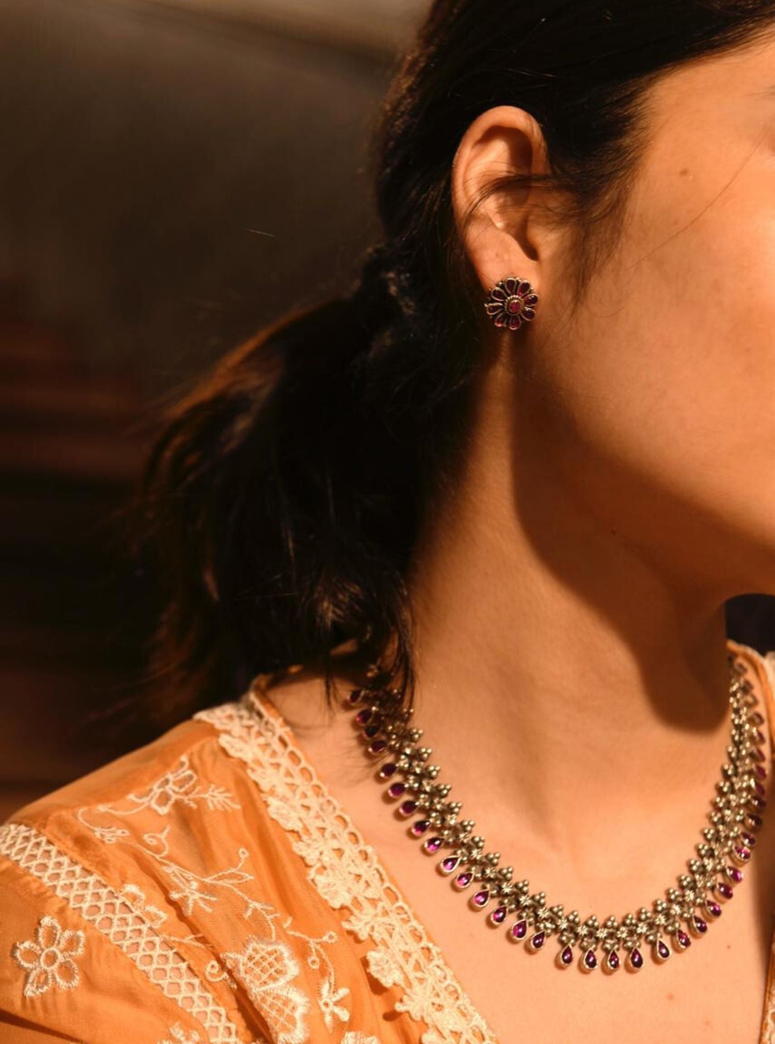 Pure Silver Misha Pink Necklace