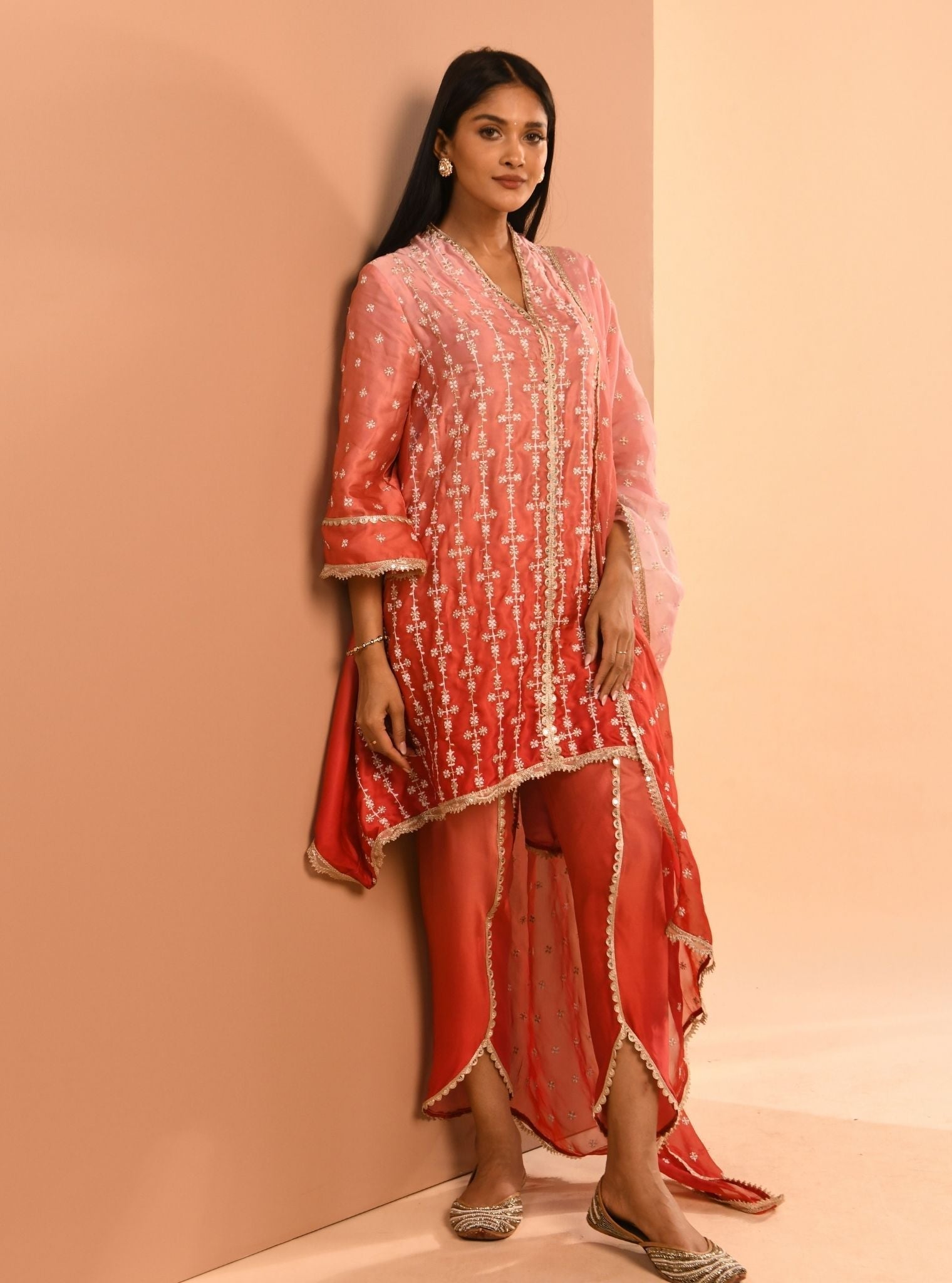 Inara Cupro Silk Pink Kurta Set