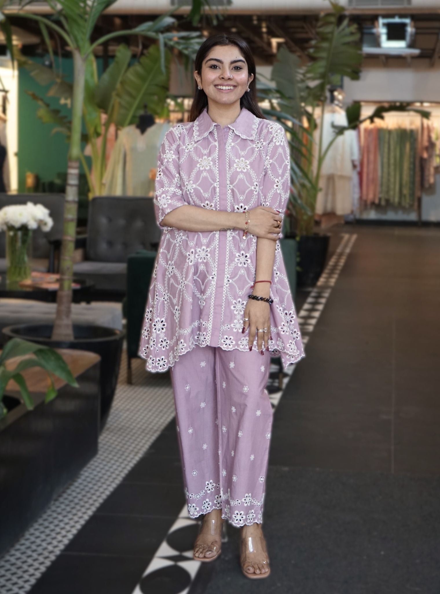 Prue Cotton Lilac Co-ord Set