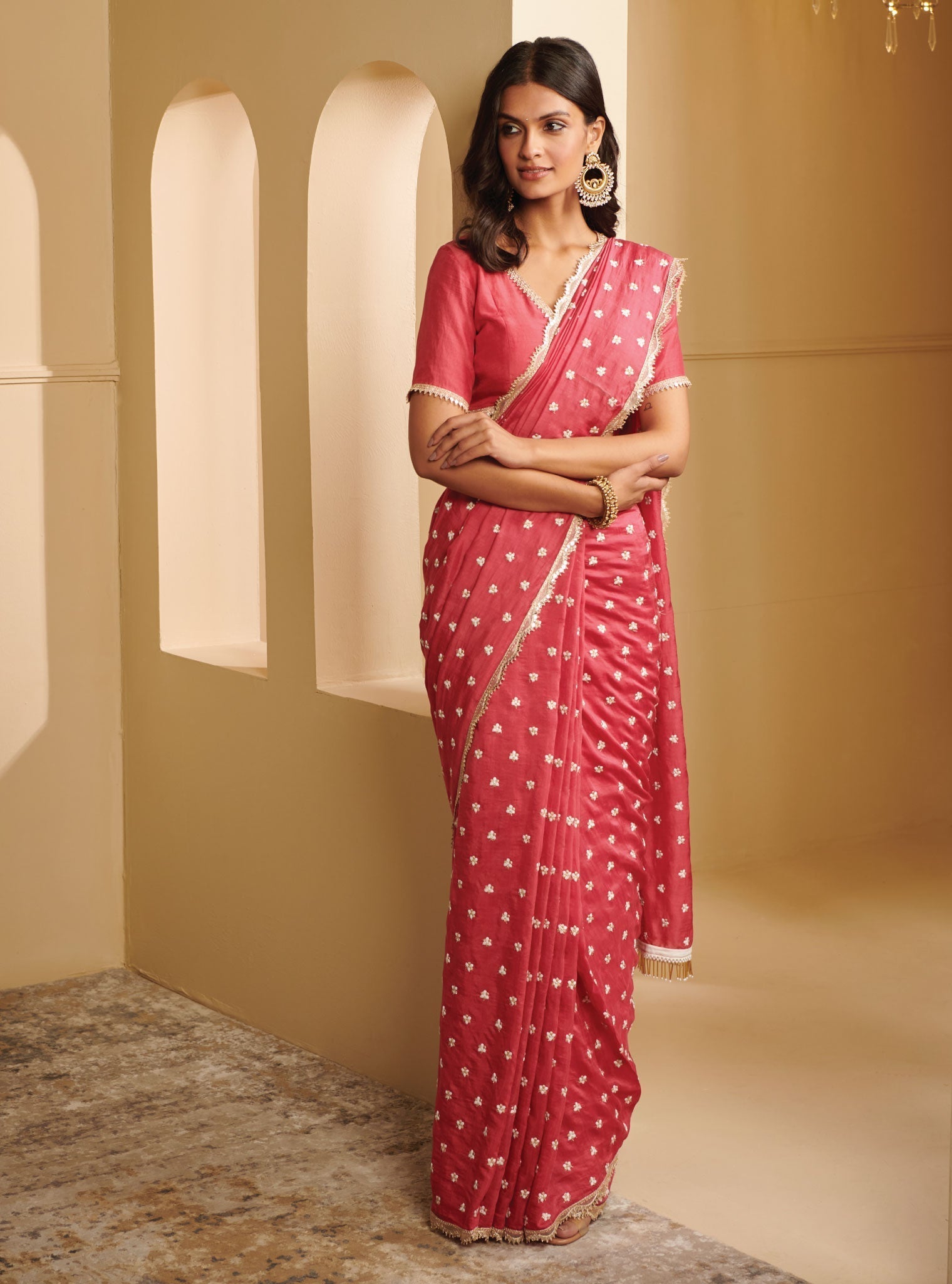 Avana Silk Fuchsia Saree