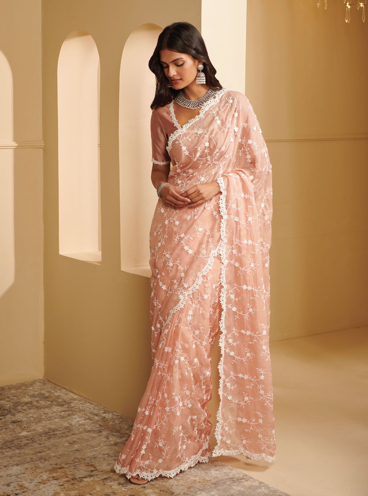 Mulmul Organza Satika Rose Saree