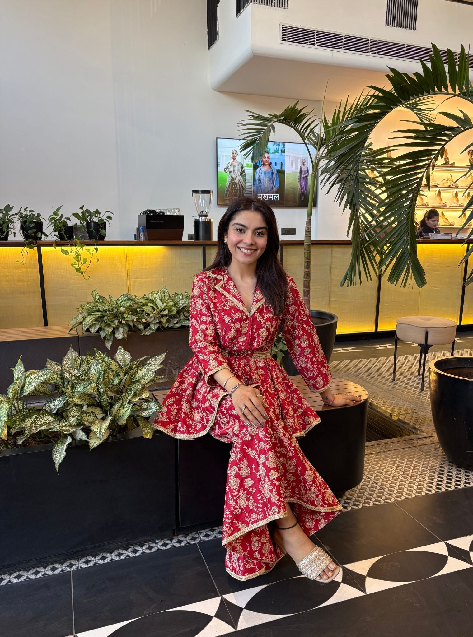 Ghunghat Supima Cotton Red Kurta set