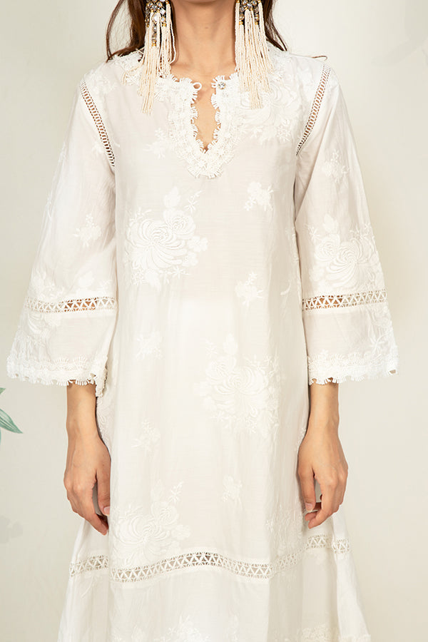 Sunflower White Kurta Set