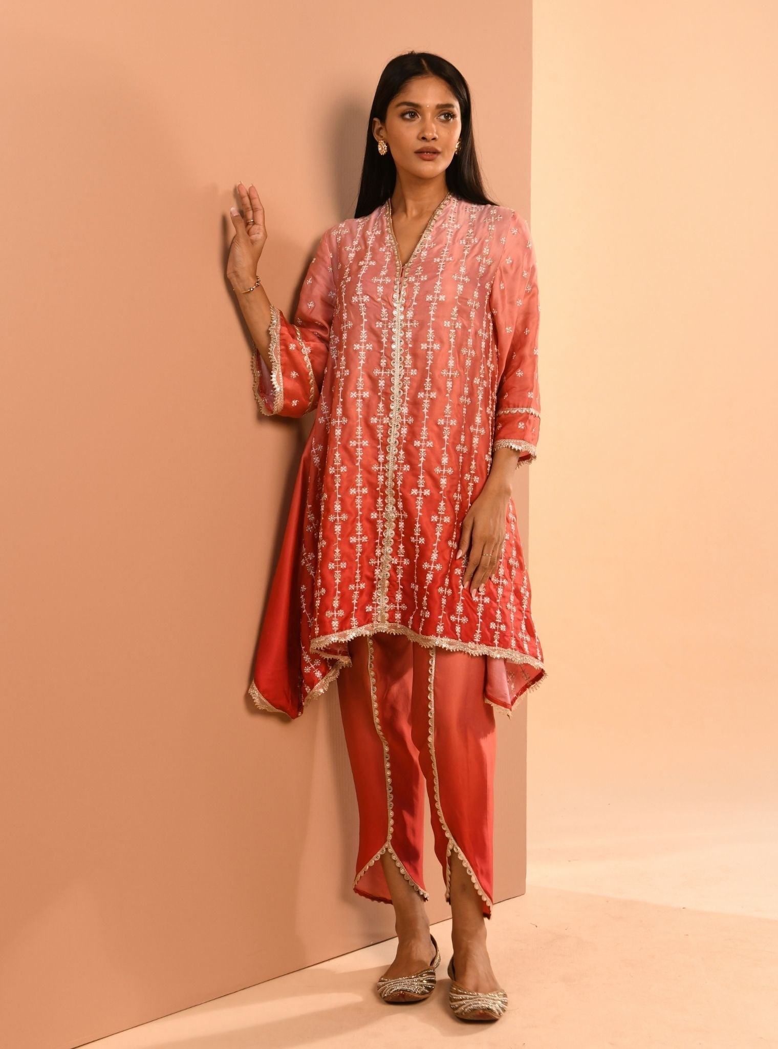Inara Cupro Silk Pink Kurta Set