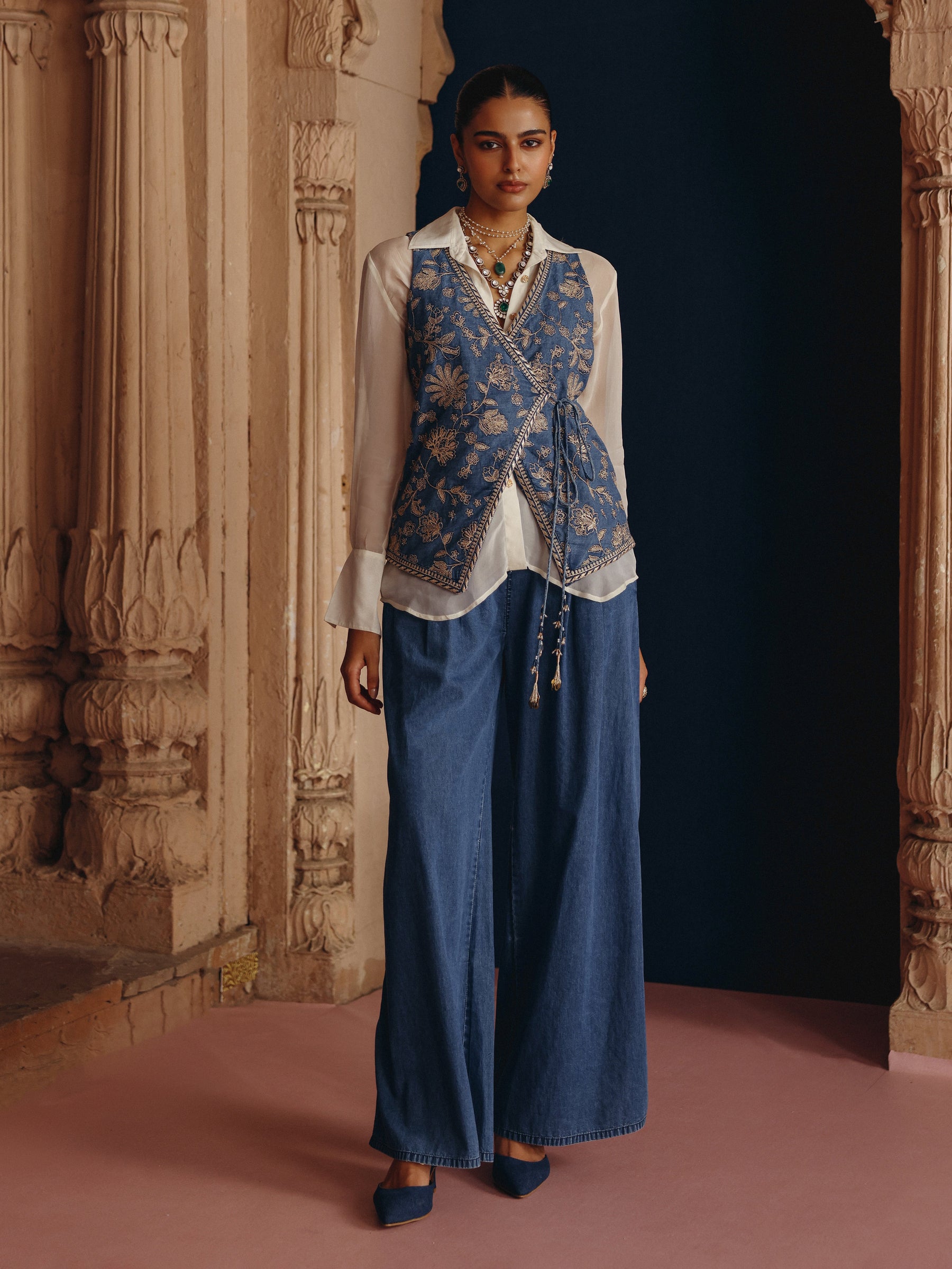 Dhuni Denim Waistcoat with Pants
