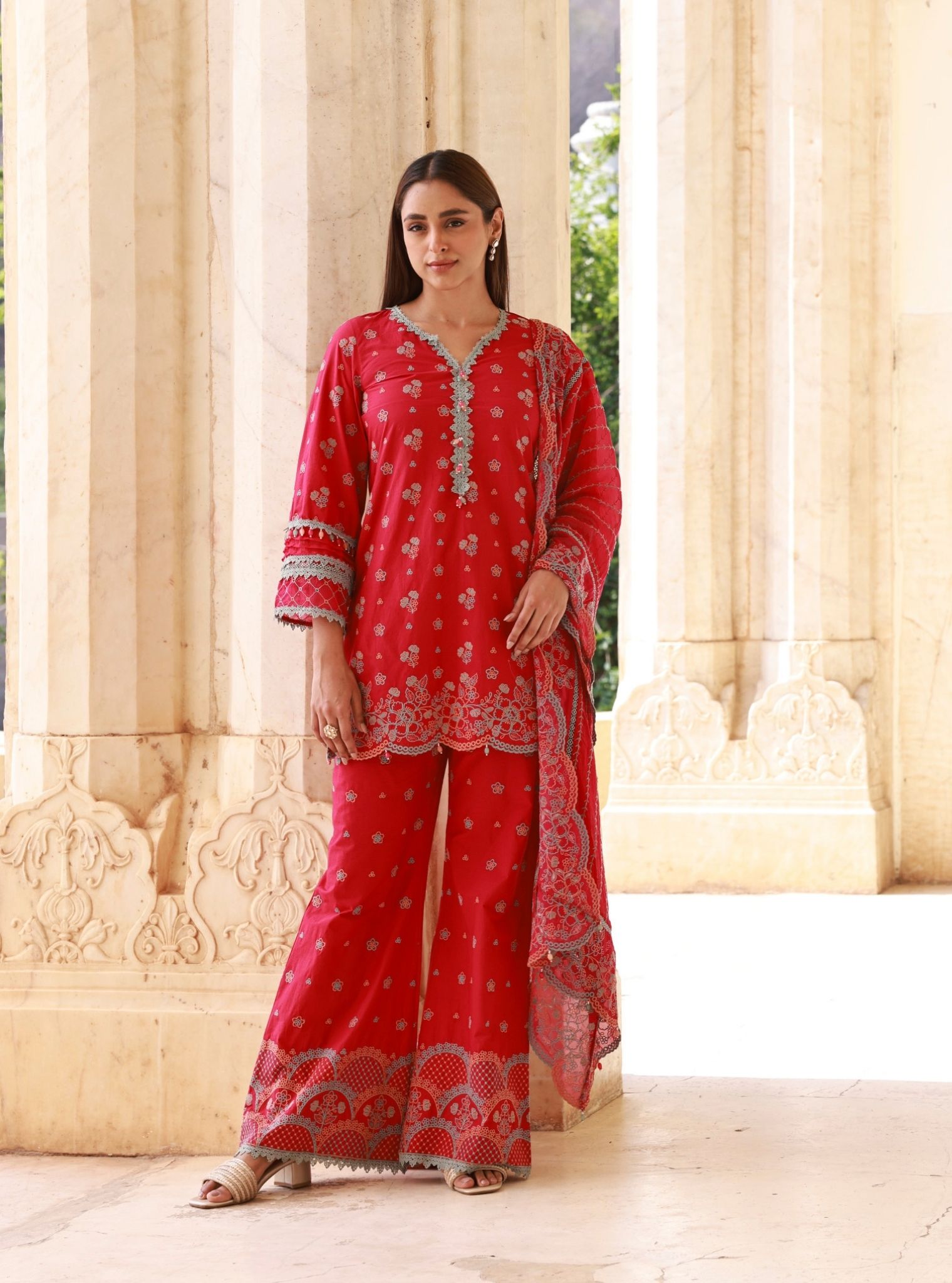 Kaveera Fuschia Kurta Set