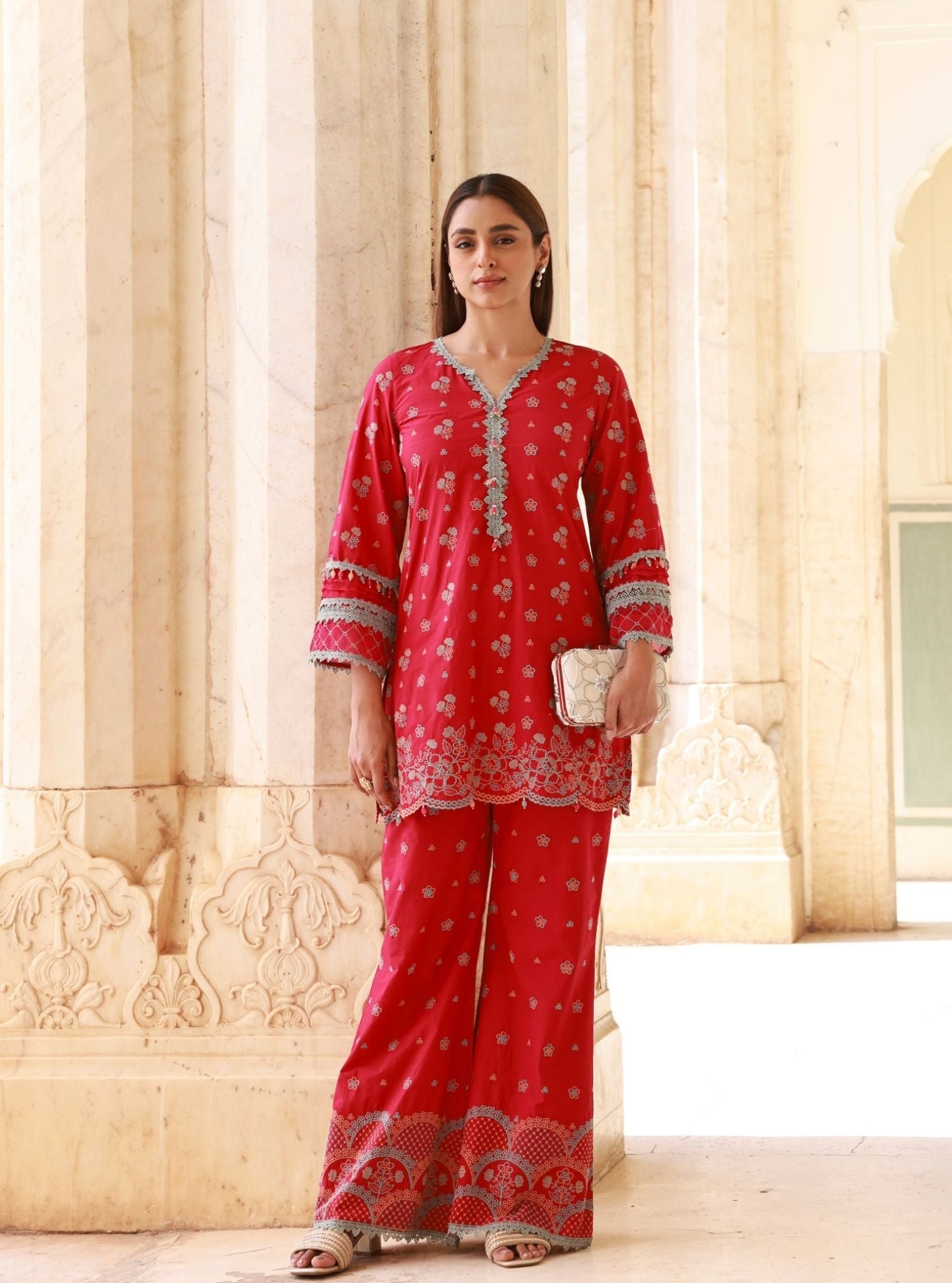 Kaveera Fuschia Kurta Set