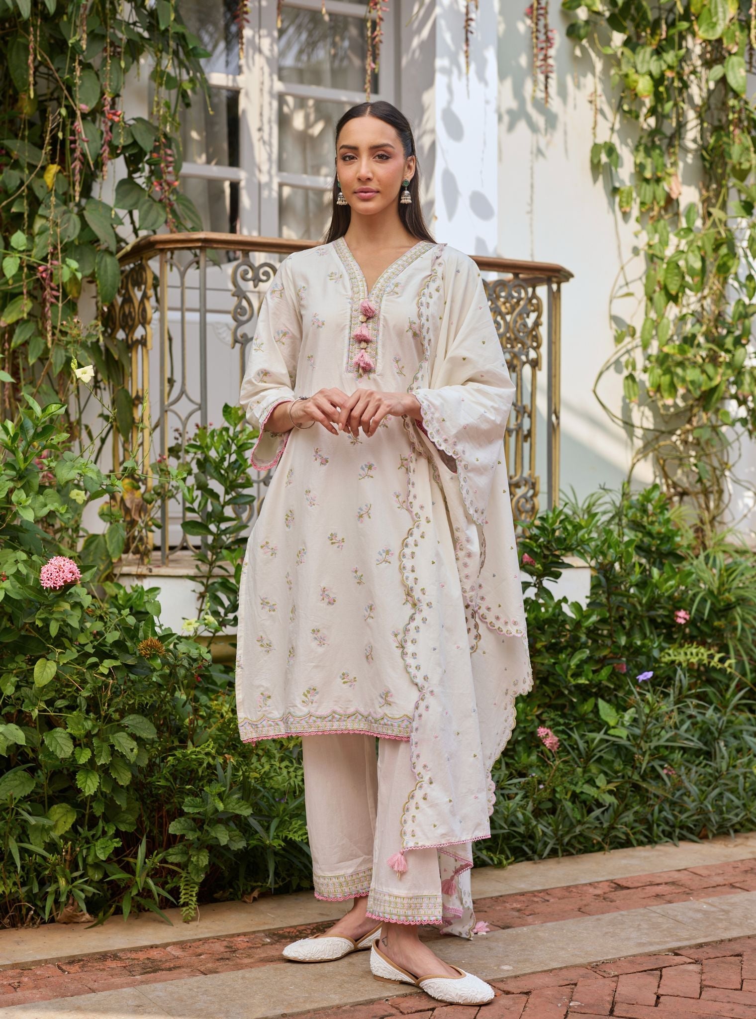 Airaani Supima Cotton Off-White Kurta Set