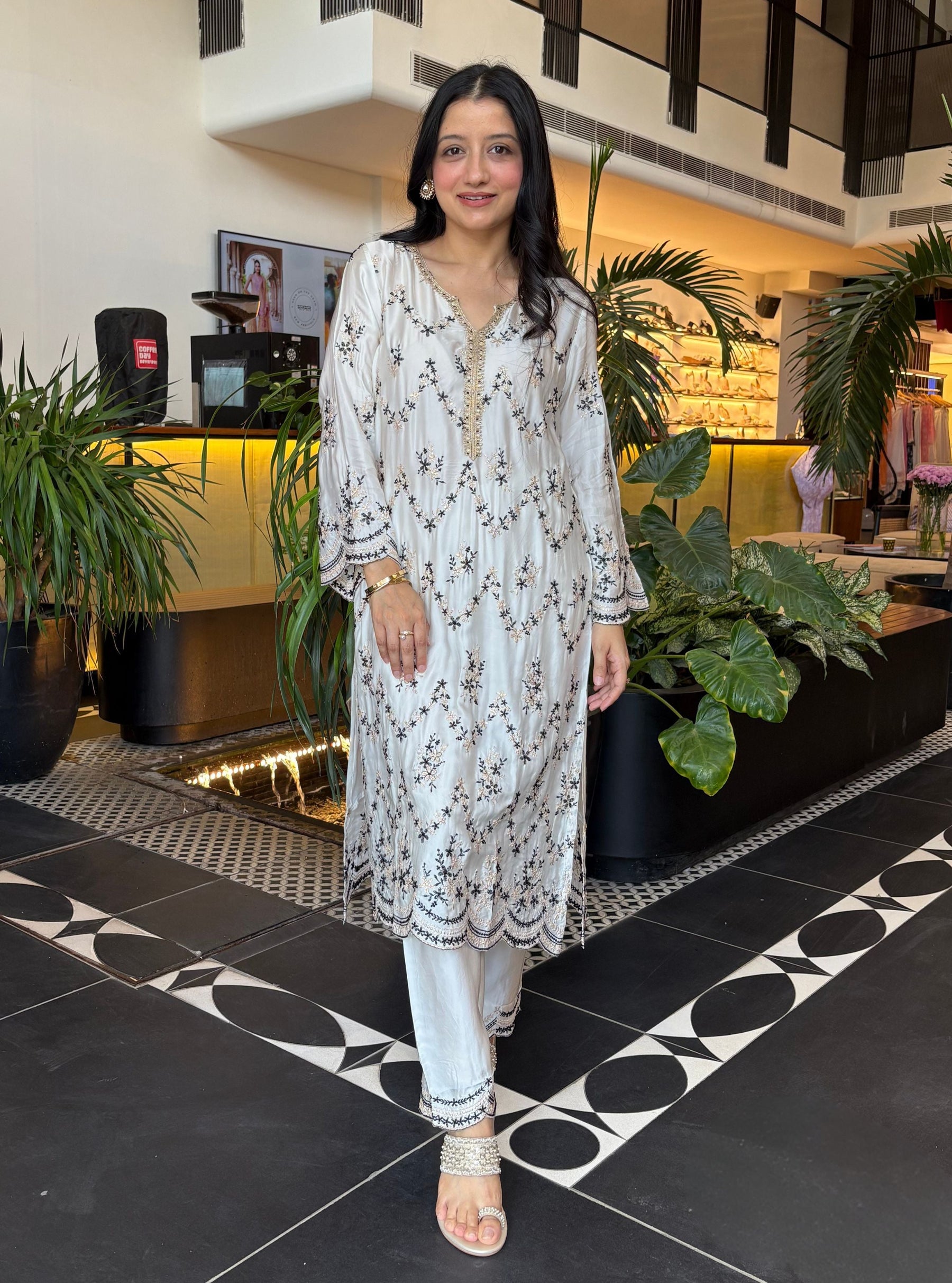 Valaya Cupro White Kurta Set