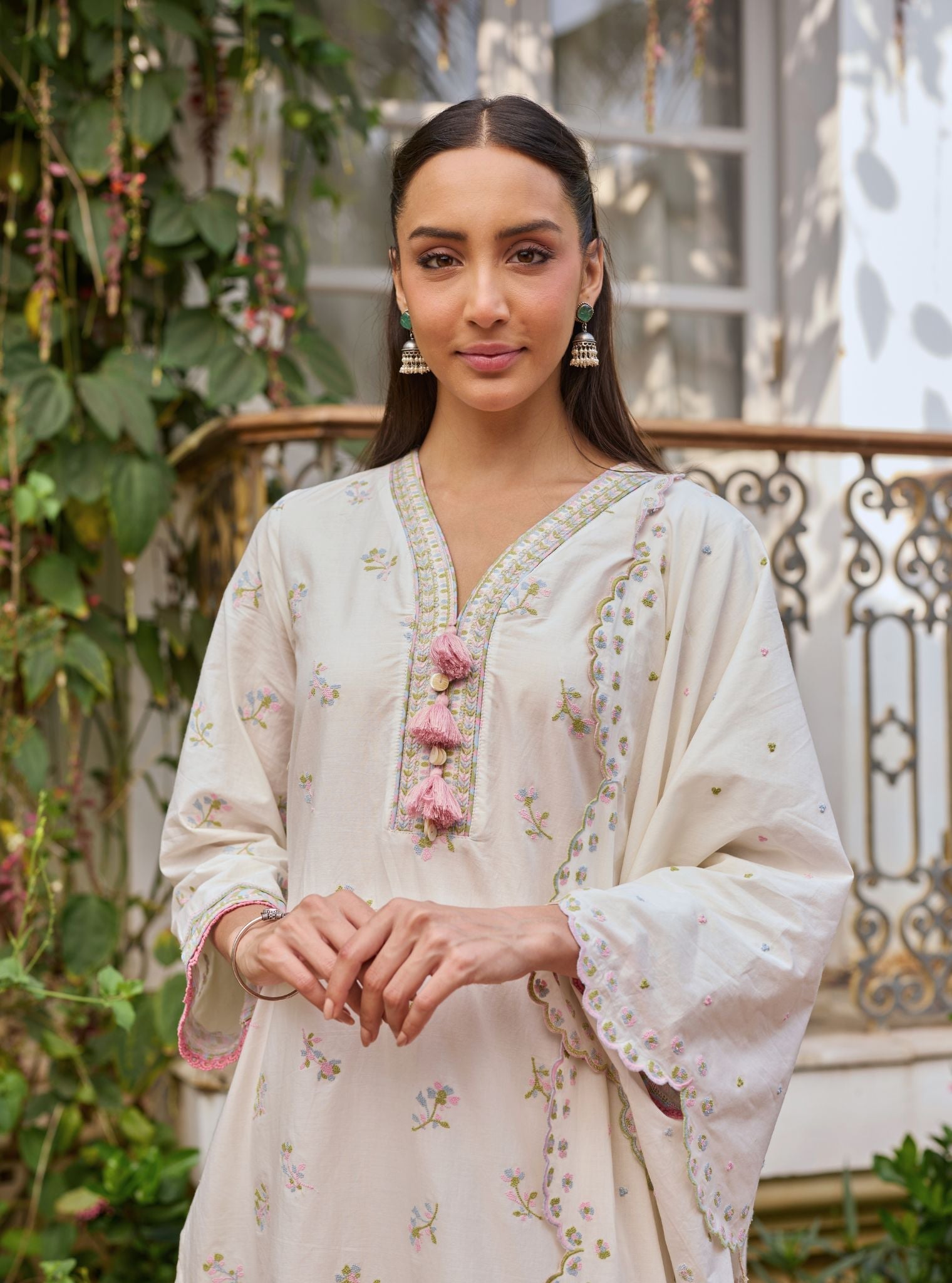 Airaani Supima Cotton Off-White Kurta Set