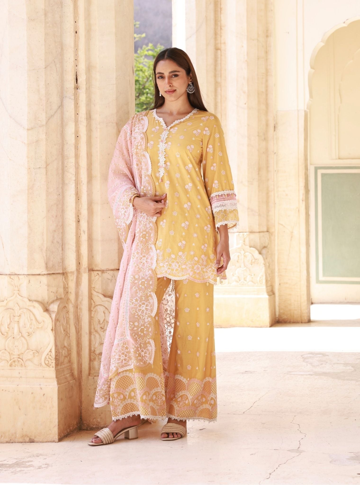Kaveera Mustard Kurta Set